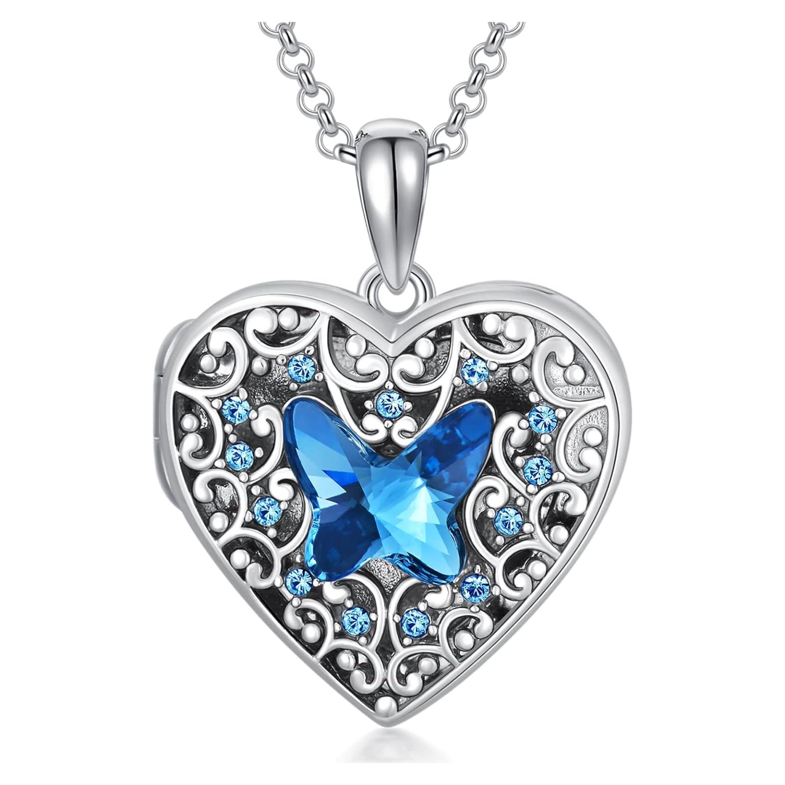 Collar Medallón Personalizado Dorunmo 925 Plata Esterlina Mariposa