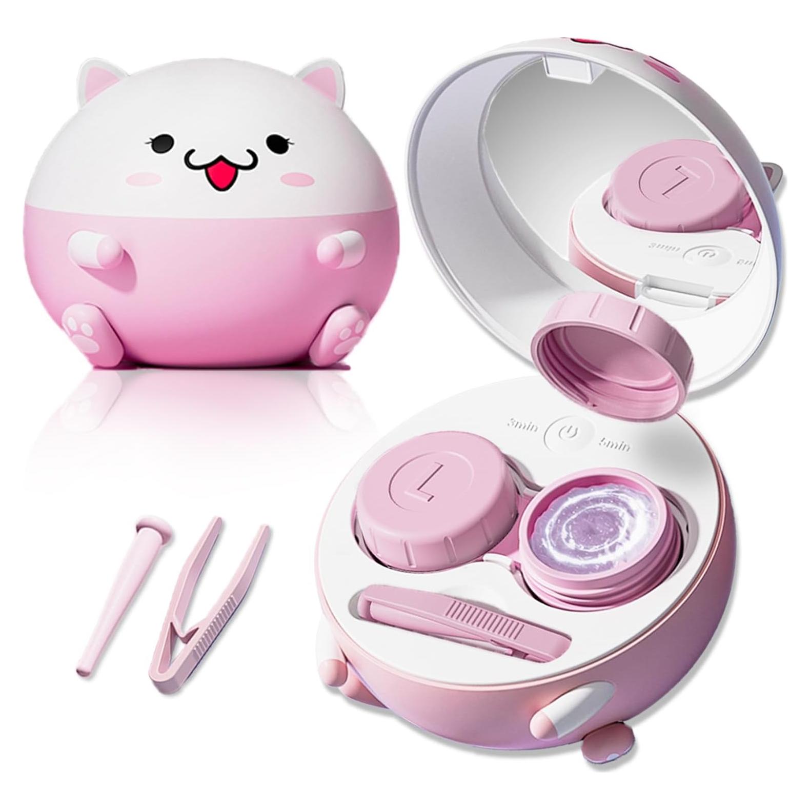 Limpia Lentes de Contacto Vastsoon Rosa Portátil 2 en 1