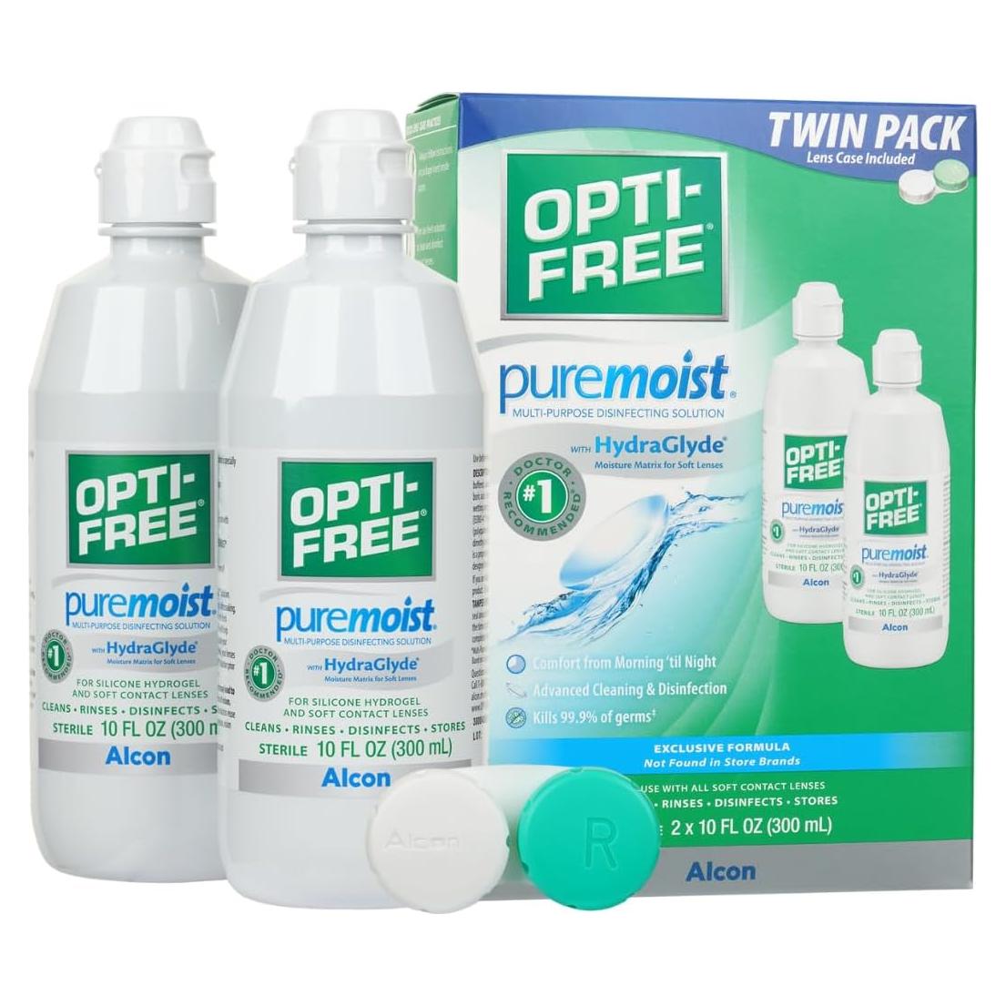 Opti-Free Puremoist Solución Limpiadora para Lentes 2x10oz