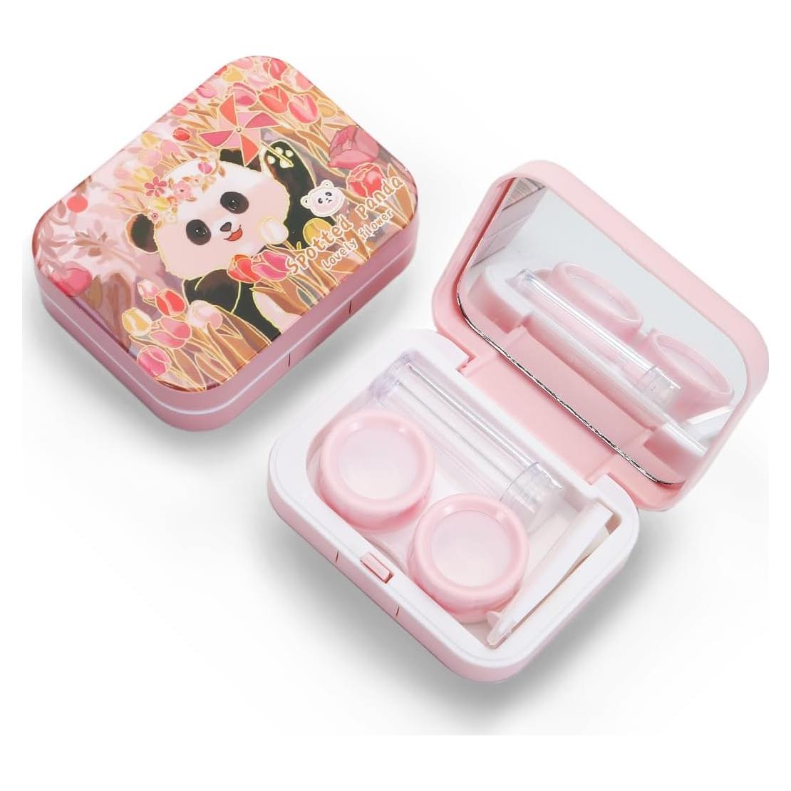 Estuche para Lentes de Contacto Vifirstew Panda con Espejo
