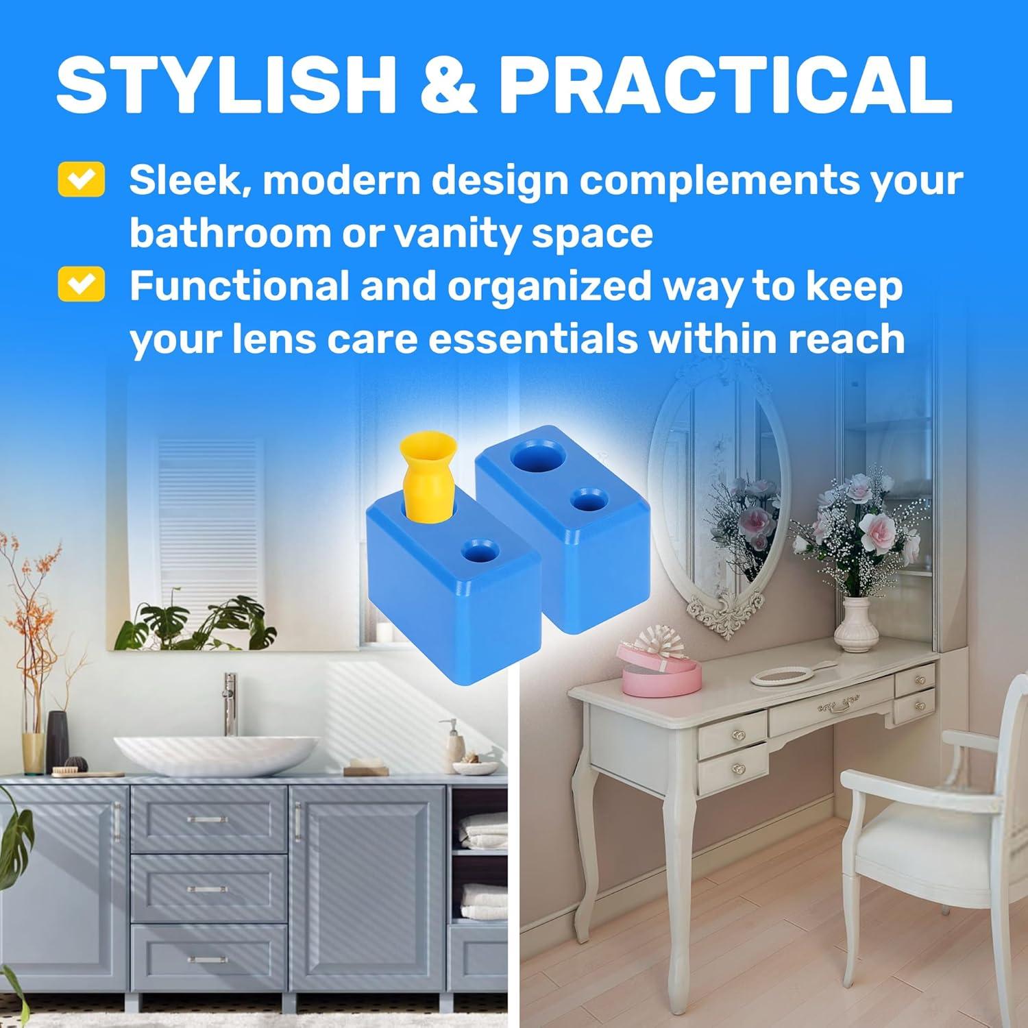 Soporte para Lentes de Contacto Samorillo - 2 Pack con Ayuda Sin Ventilación