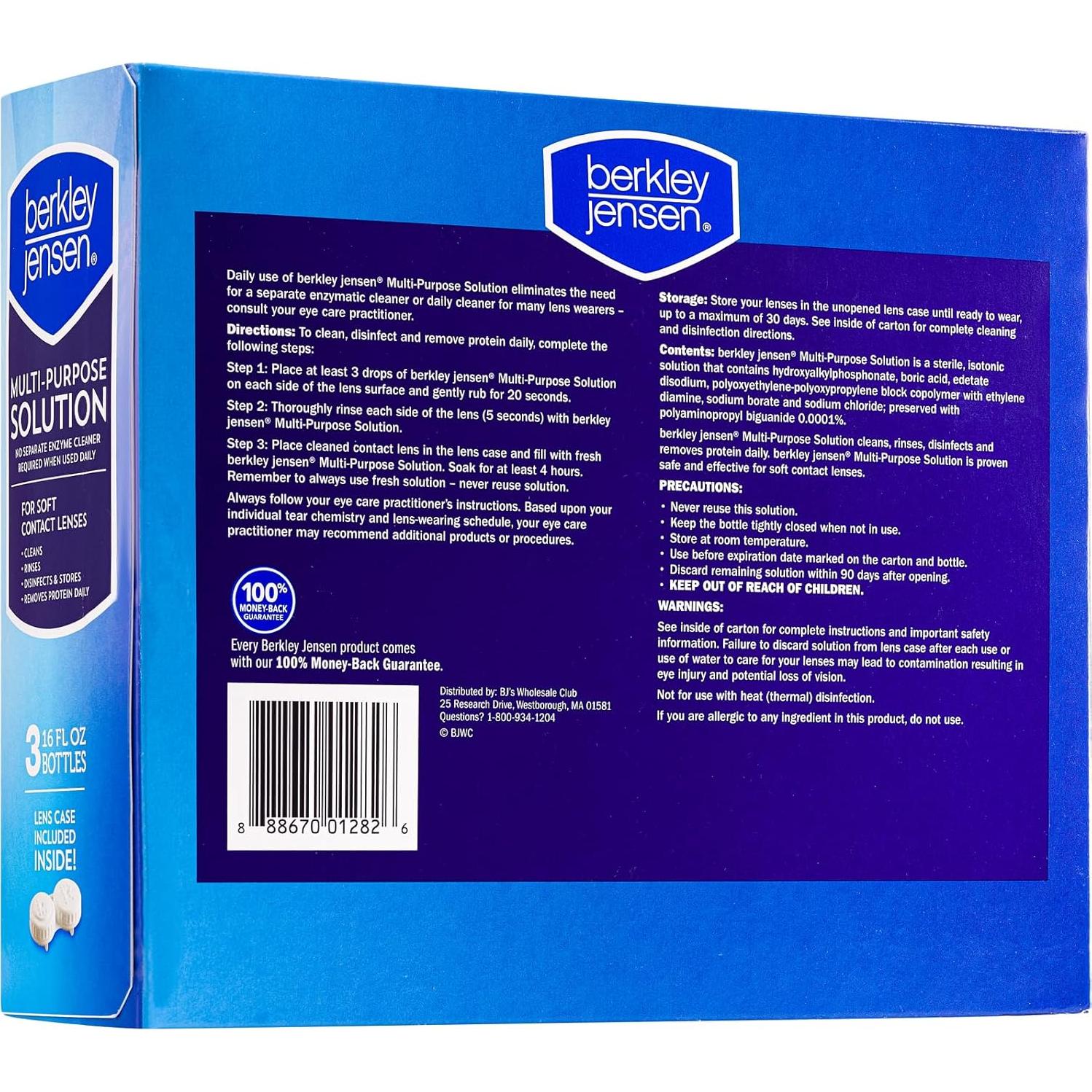 Solución Estéril Multiusos para Lentes Berkley Jensen 48 Oz