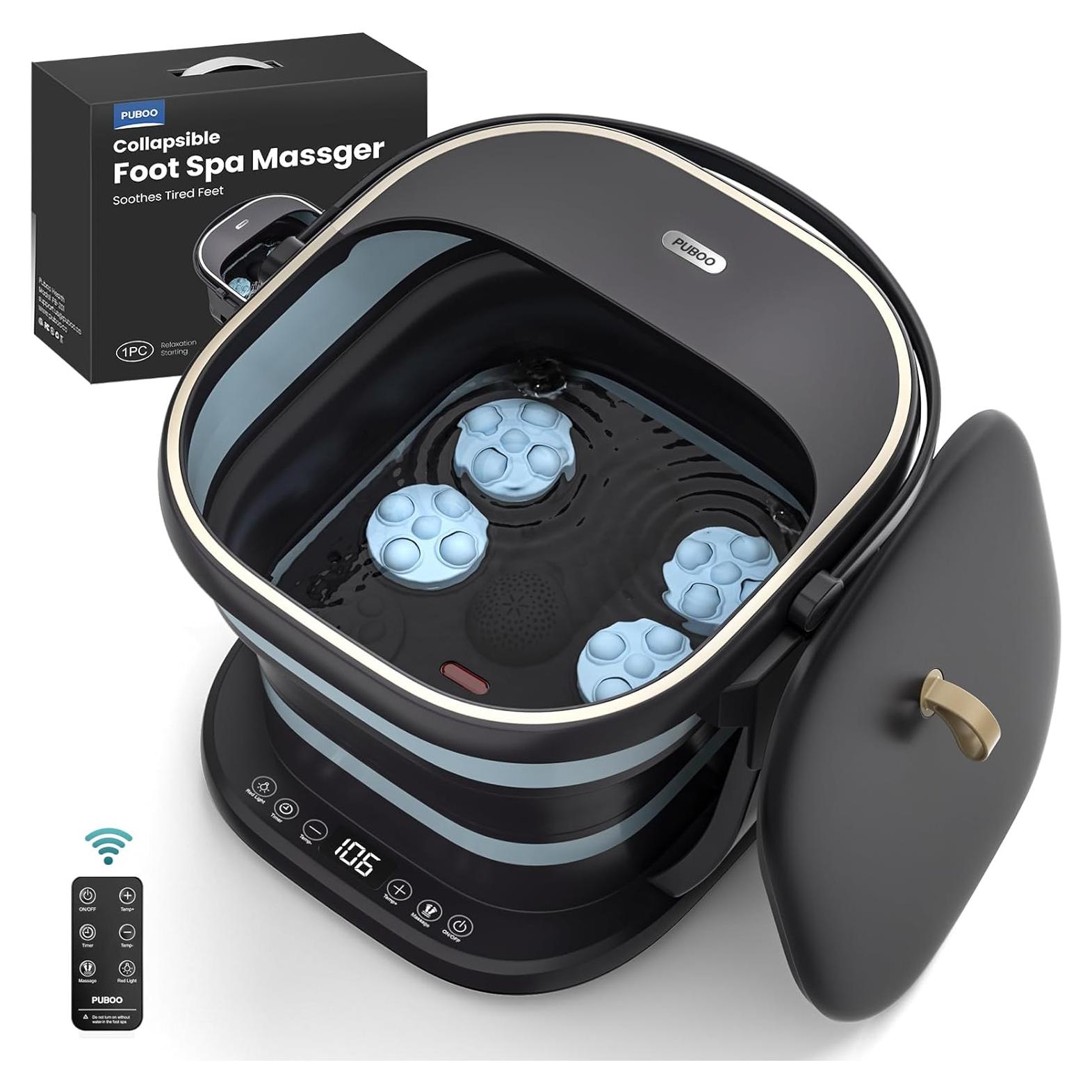 Spa de pies eléctrico Puboo colapsable con calor y control remoto