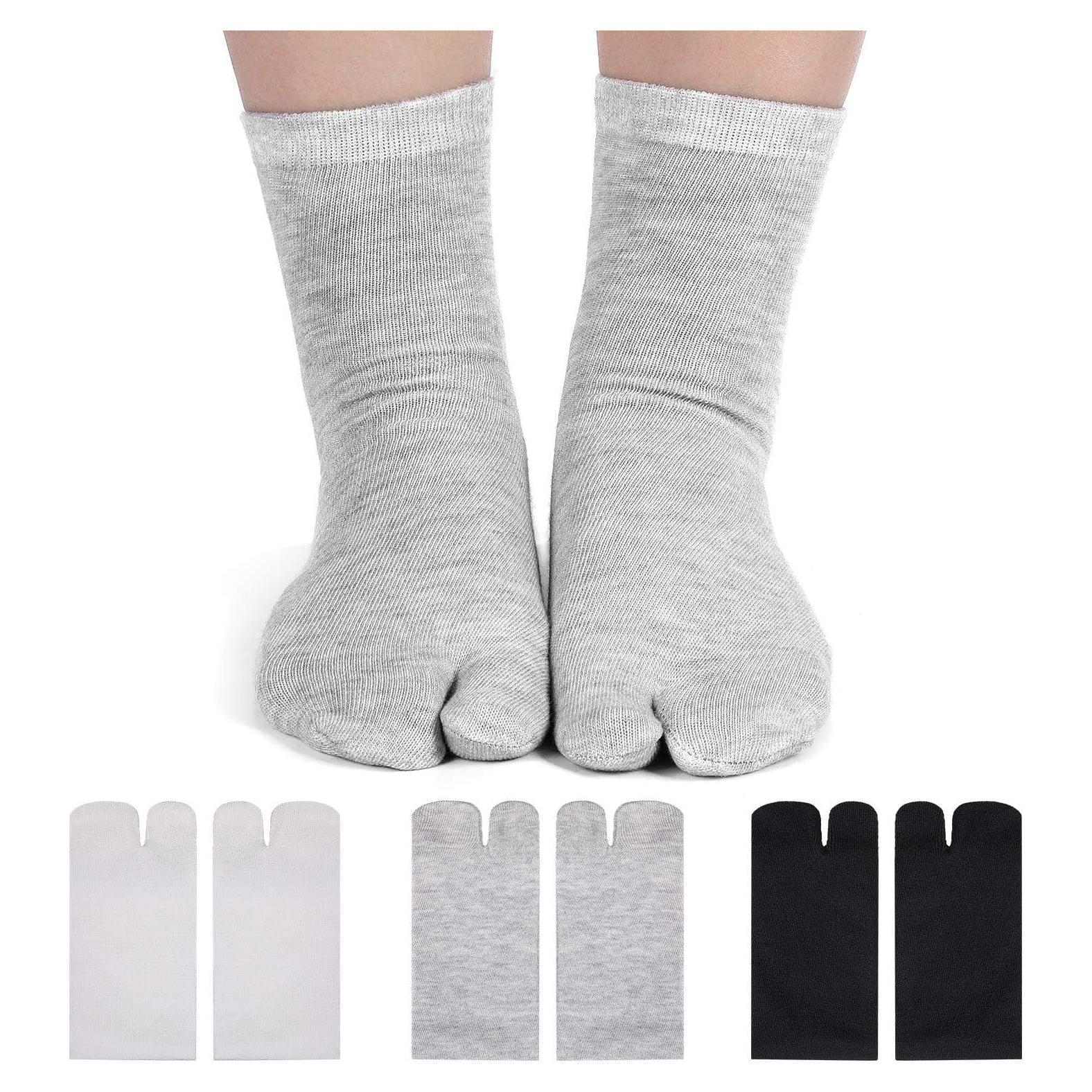 Geyoga 6 Pares Calcetines Tabi Punta Dividida Unisex