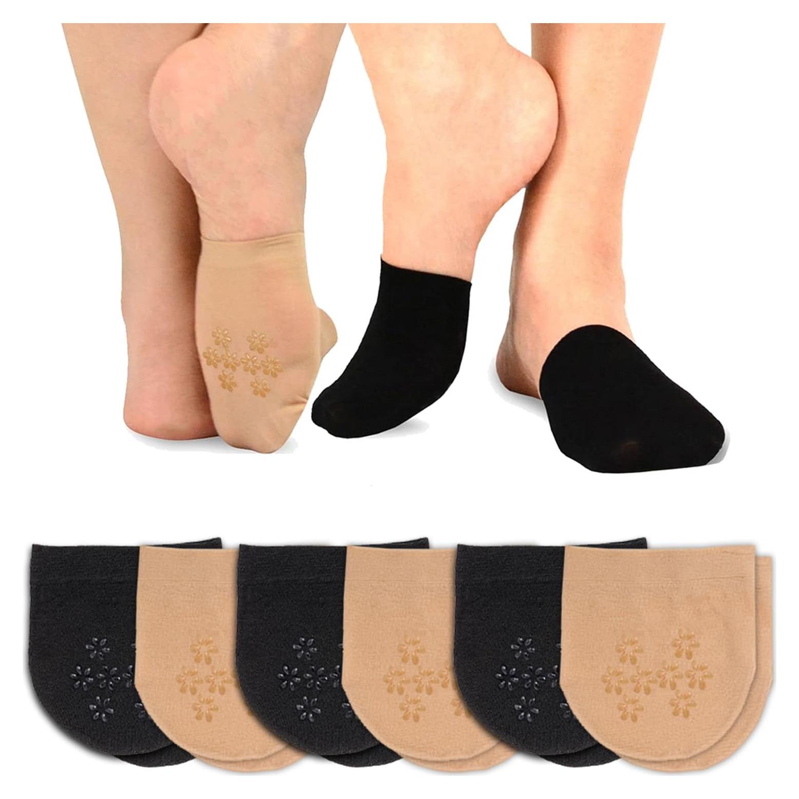 Calcetines invisibles antideslizantes para mujeres BJW - 6 pares