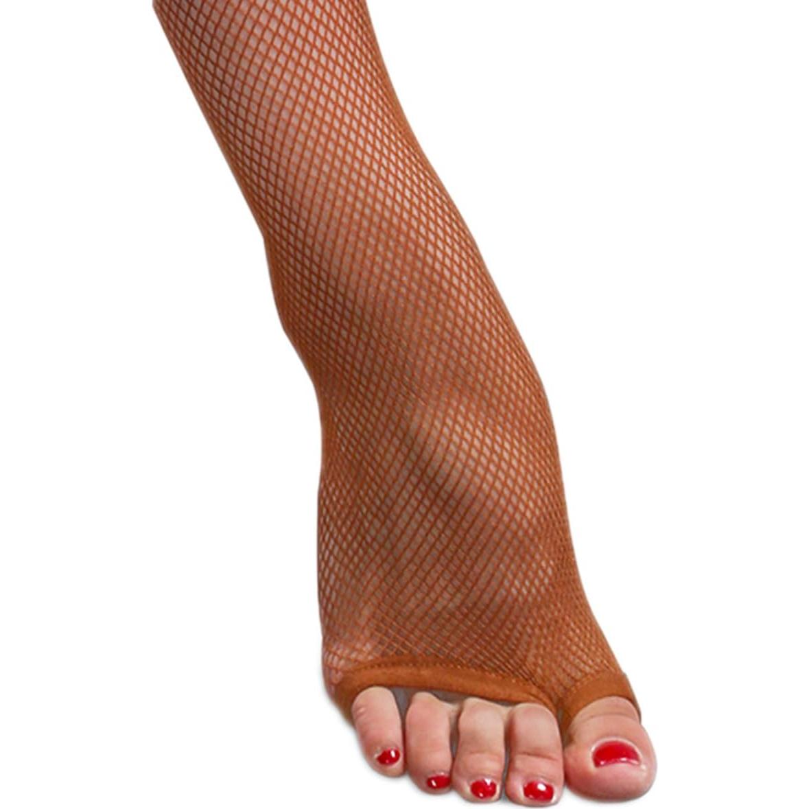 Medias de Baile Latino Punta Abierta Talla Única Café