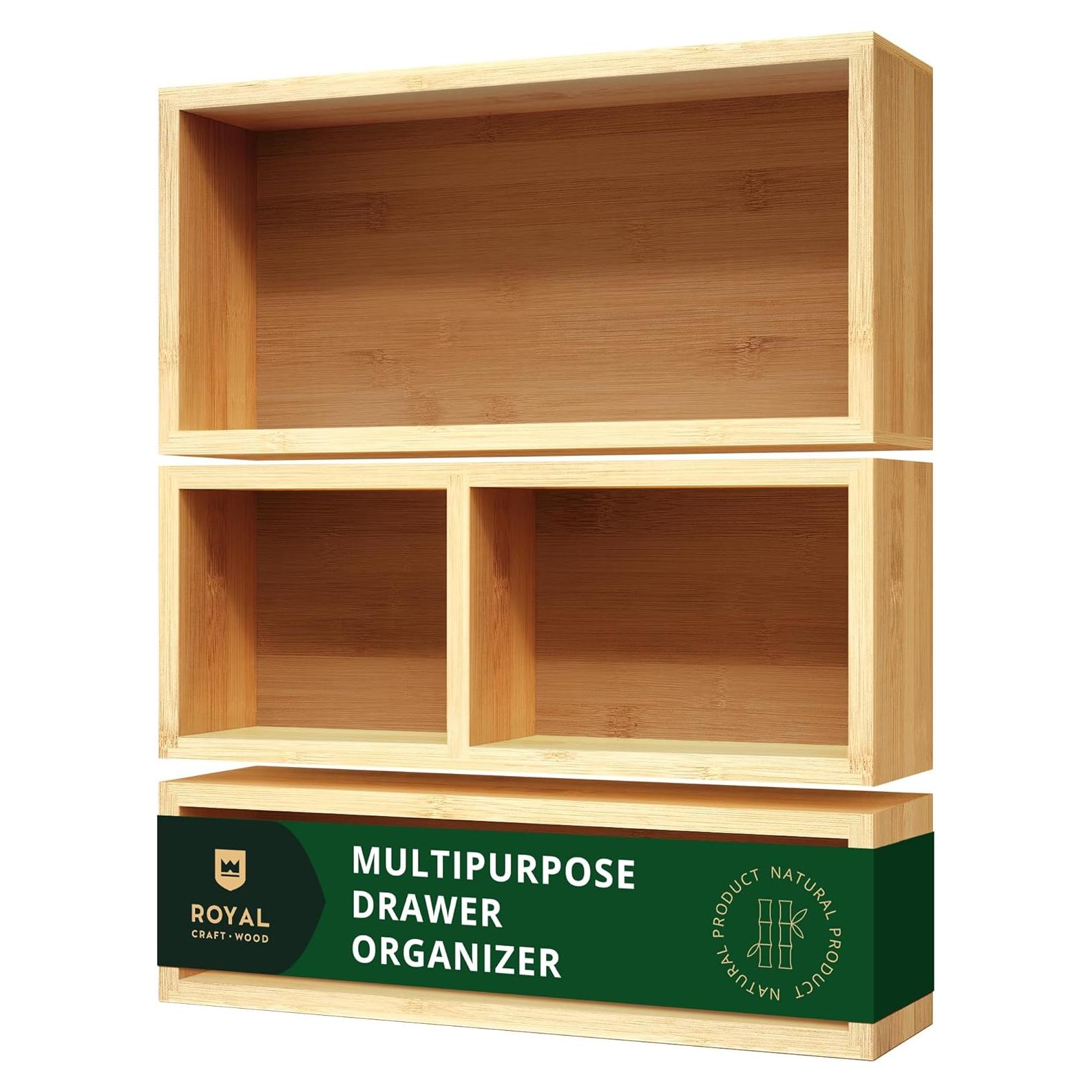 Organizador de Cajones de Bambú Royal Craft Wood - 3 Cajas