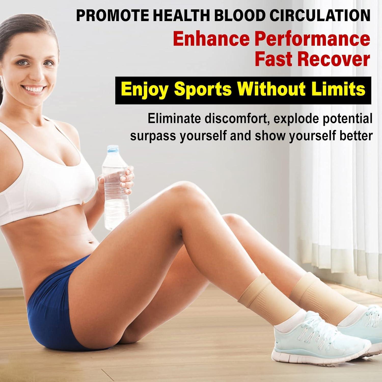 Manguito de Compresión para Tobillo KEKING - 20-30mmHg Beige