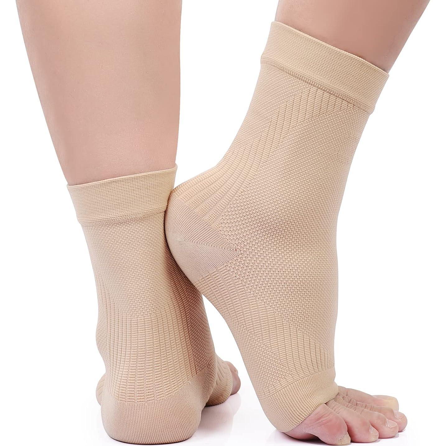 Manguito de Compresión para Tobillo KEKING - 20-30mmHg Beige