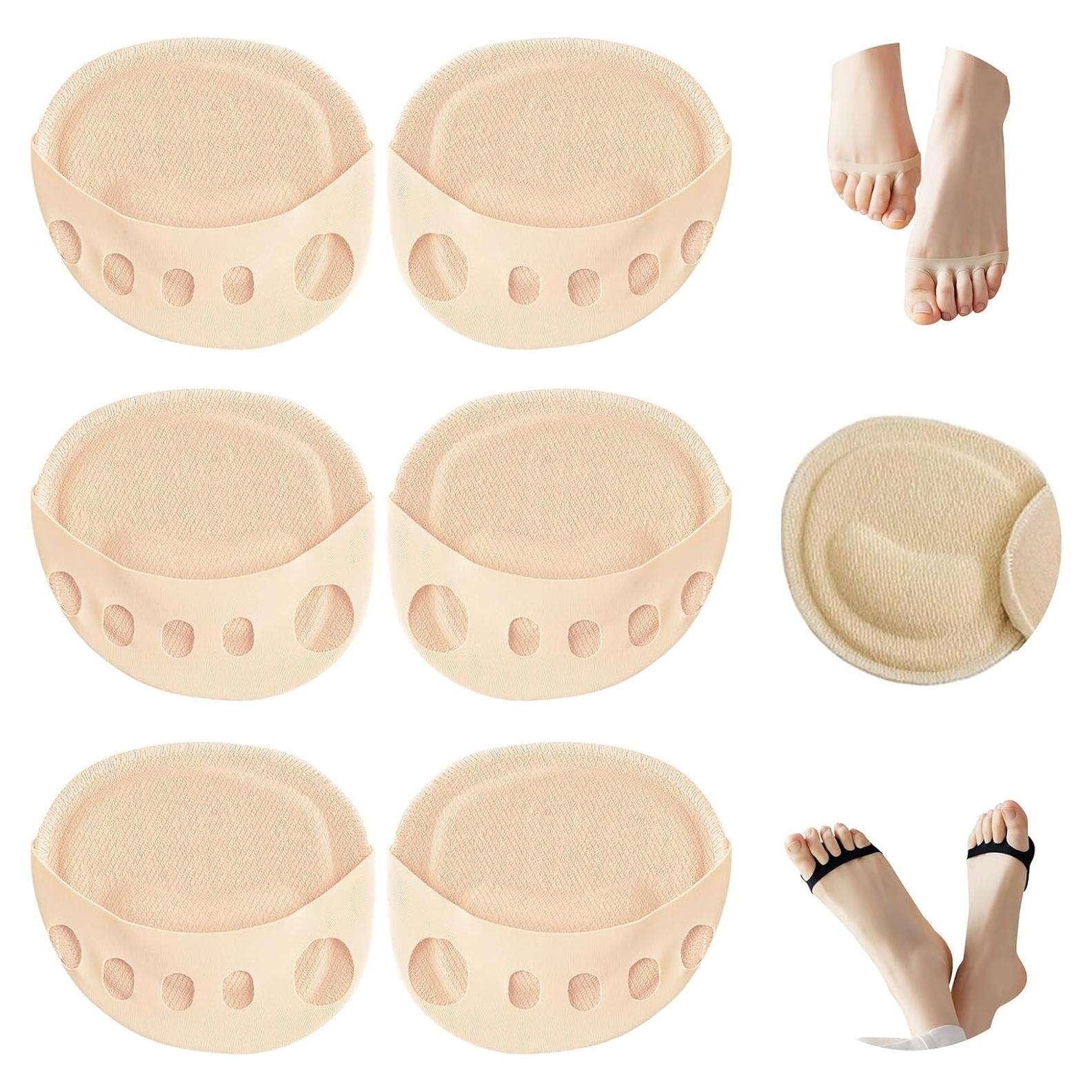 3 Pares Almohadillas Metatarsales SooGree para Pie Beige M