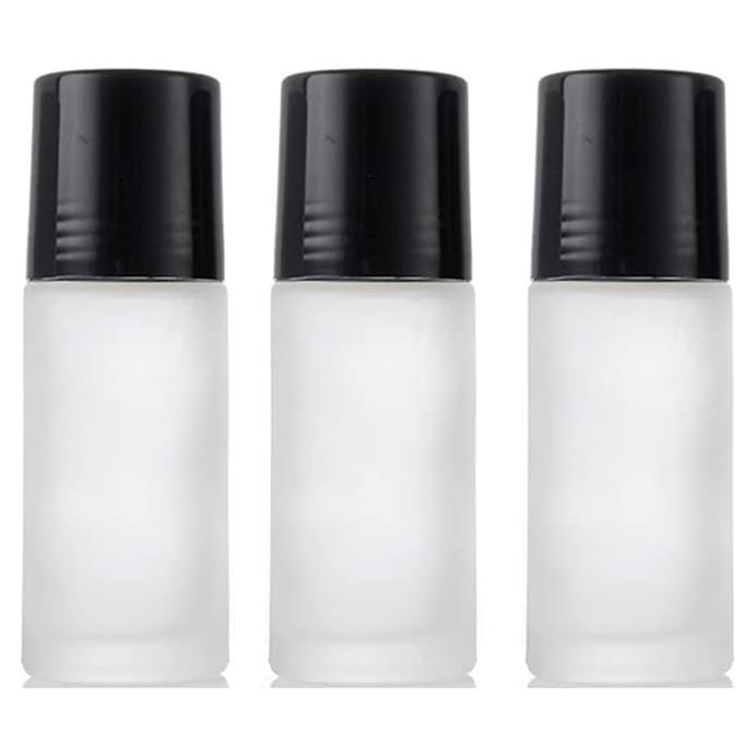 3 Botellas de Vidrio Esmerilado 30ml ConStore - Rodillo A Prueba de Fugas