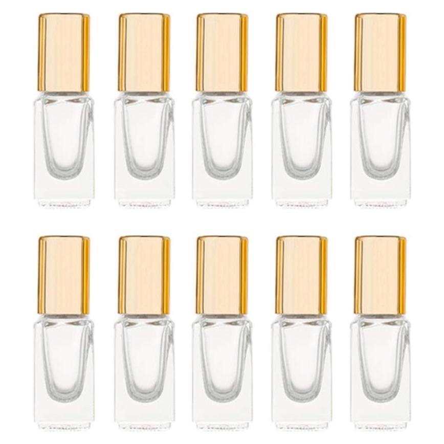 Botellas de Vidrio Cuadradas 3ml con Rodillo Acero - Paquete 10