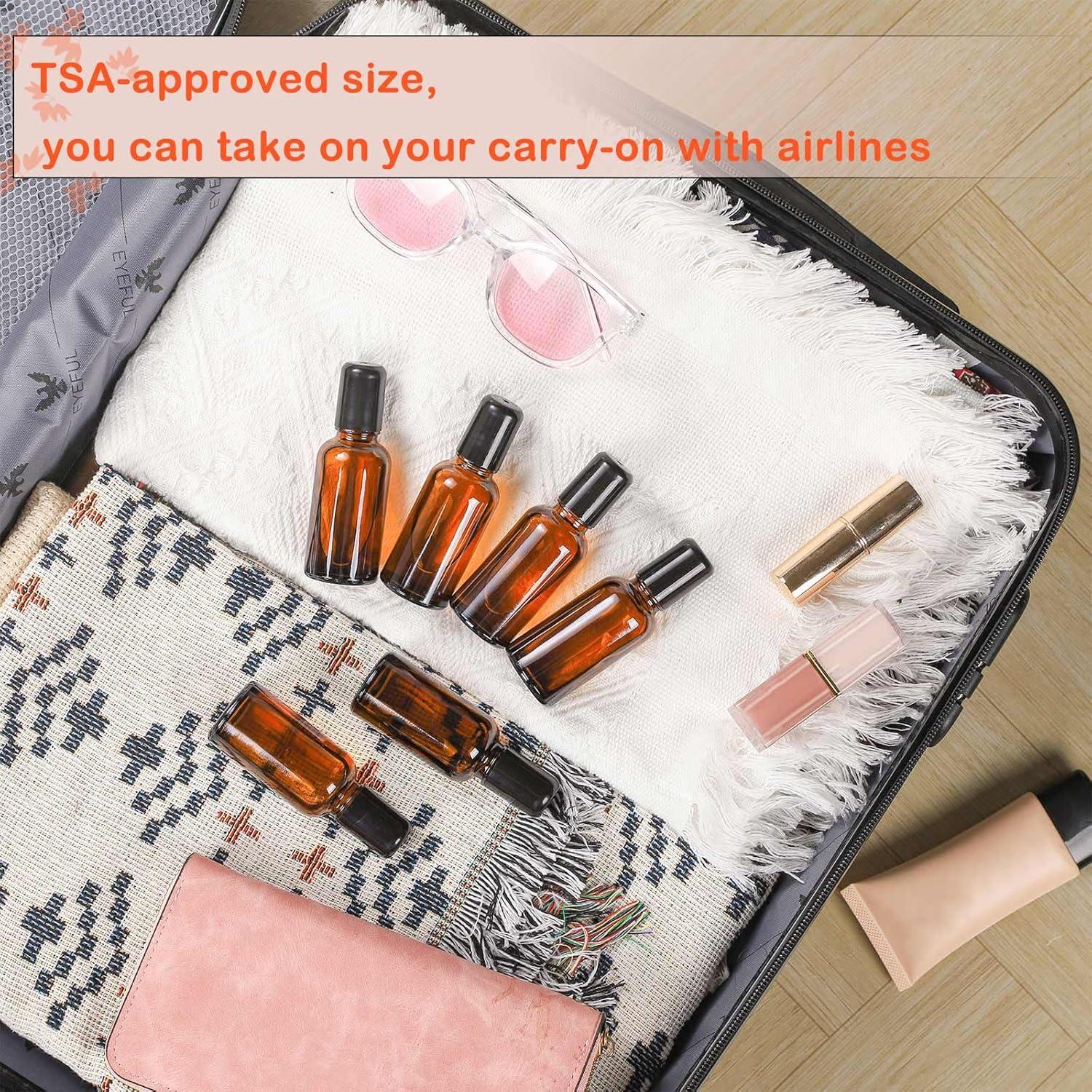 Paquete de 3 Botellas de Rodillo 30ml RAMFIYN Ámbar Reutilizables