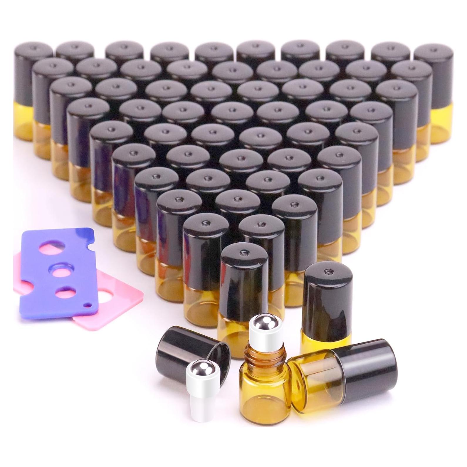 Paquete de 60 botellas de vidrio ámbar 2ml con rodillo Matifaner