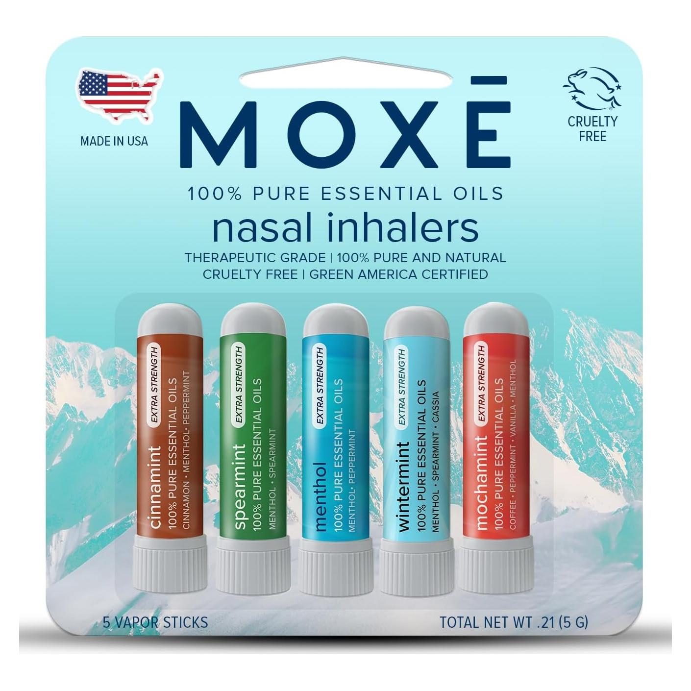 Inhalador Nasal MOXĒ Fuerza Extra - Paquete de 5 Aromas Naturales