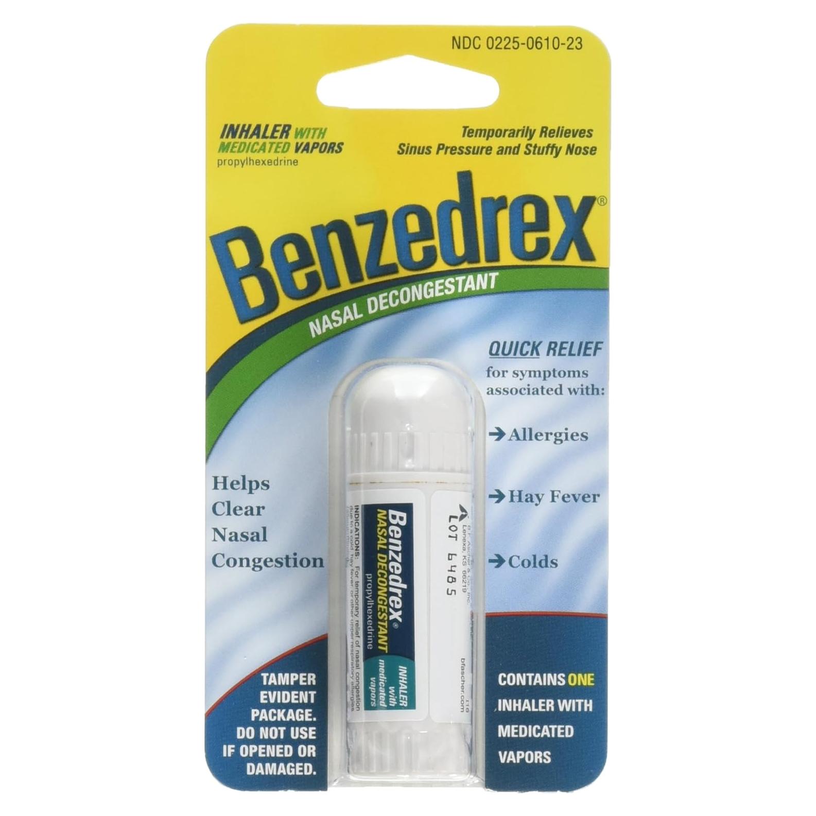 Inhalador Descongestionante Nasal Benzedrex - 6 Cuentas