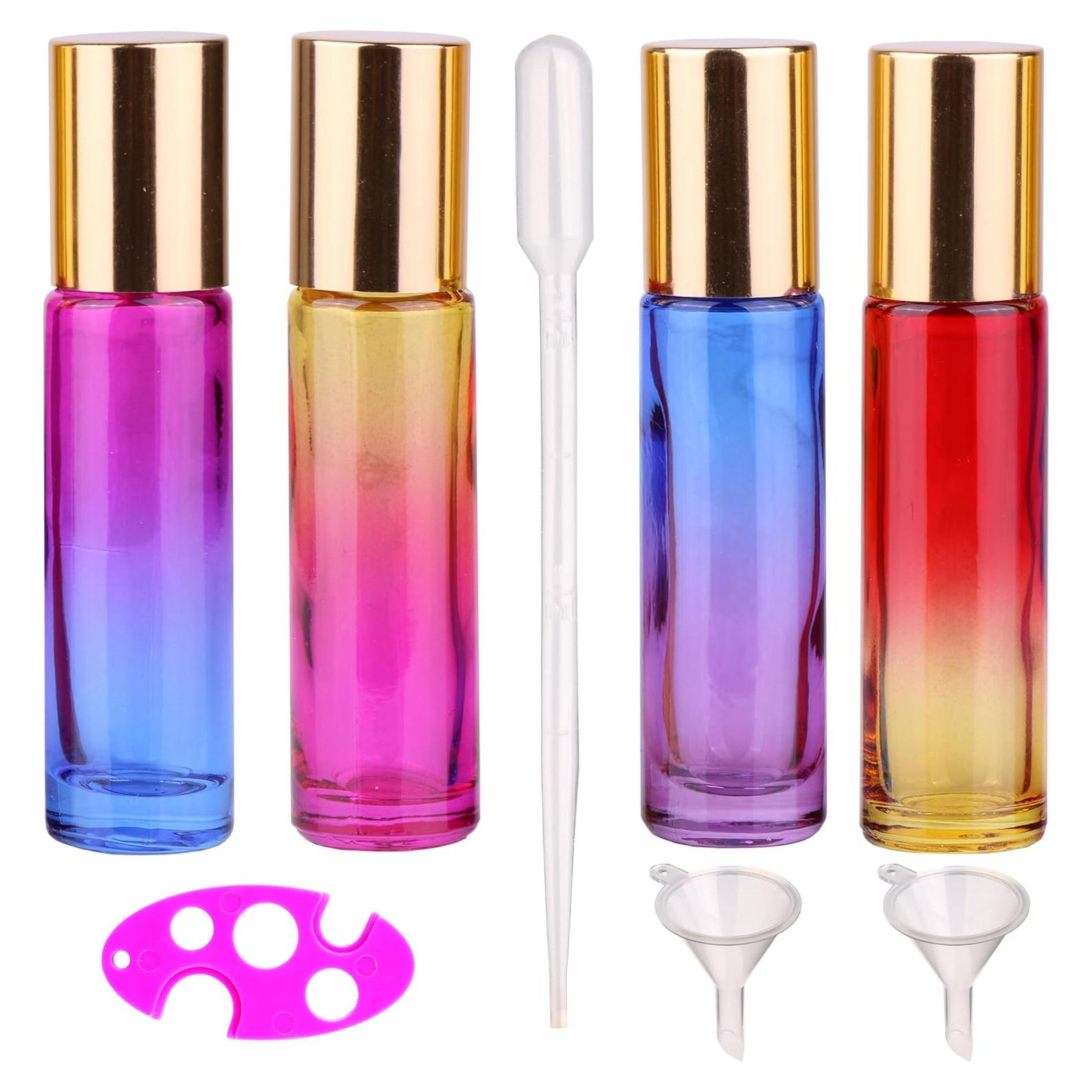 4 Botellas de Rodillo de Vidrio Inice 10ml Color Gradiente