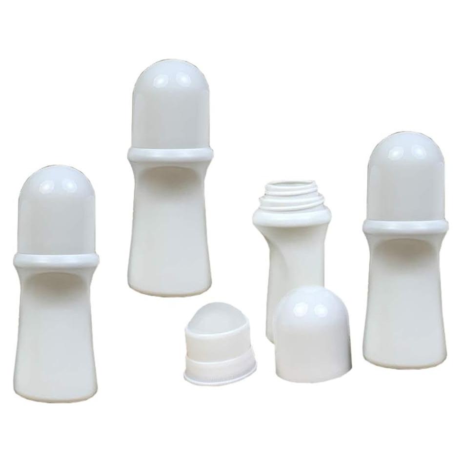4 Botellas Vacías Recargables Roll On 50ml lasenersm - Plástico Blanco