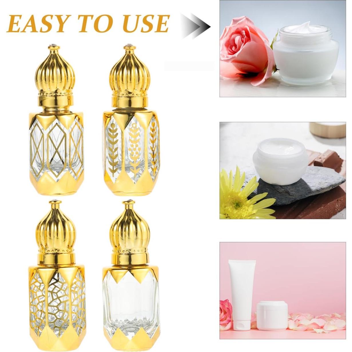 Set de 4 Botellas de Rodillo de Vidrio 6ml Healeved A Prueba de Fugas