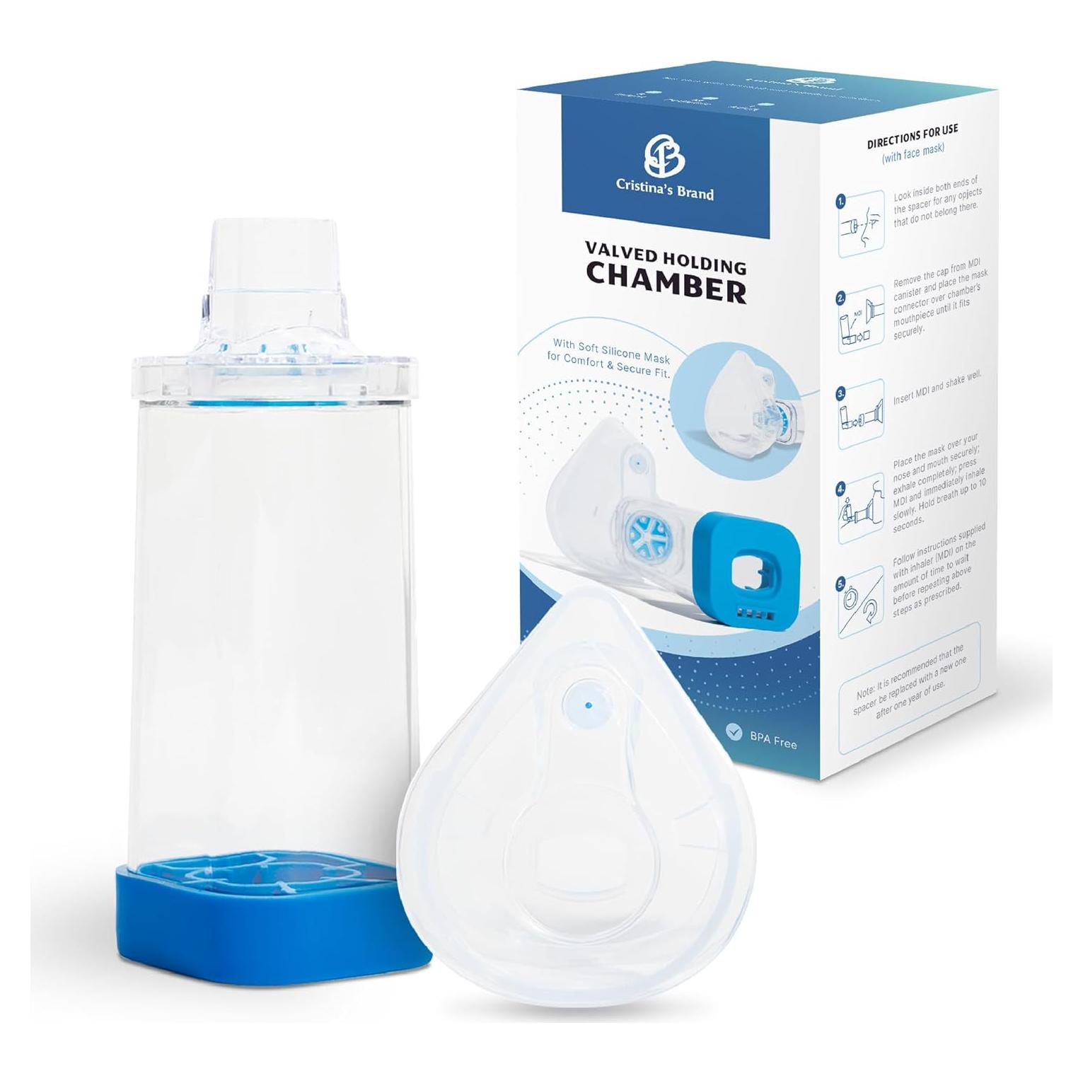 Espaciador para Inhalador Aerochamber con Máscara Facial Adultos