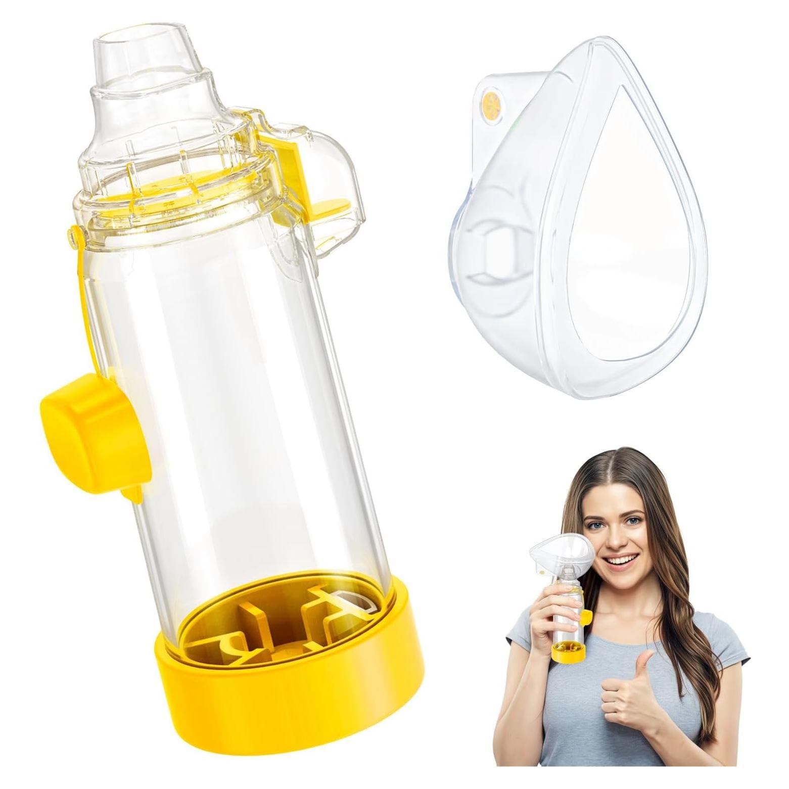 Espaciador de Inhalador de Silicona Suave Nessi OTC Adulto Amarillo