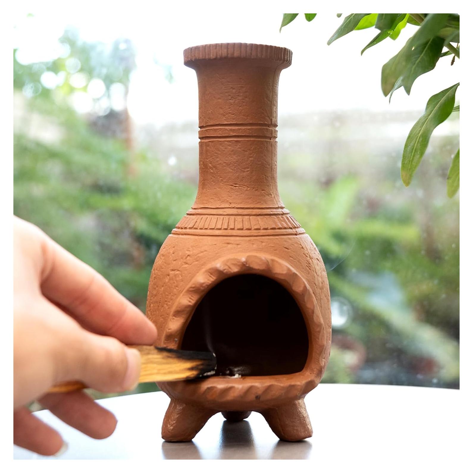 Soporte de Palo Santo Terracota MOUGIGI Estilo Mexicano 19cm