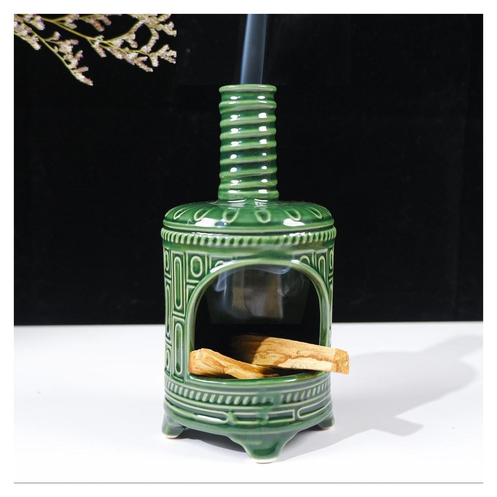 Soporte de Palo Santo Cerámica MOUGIGI Retro Verde 19.5 cm