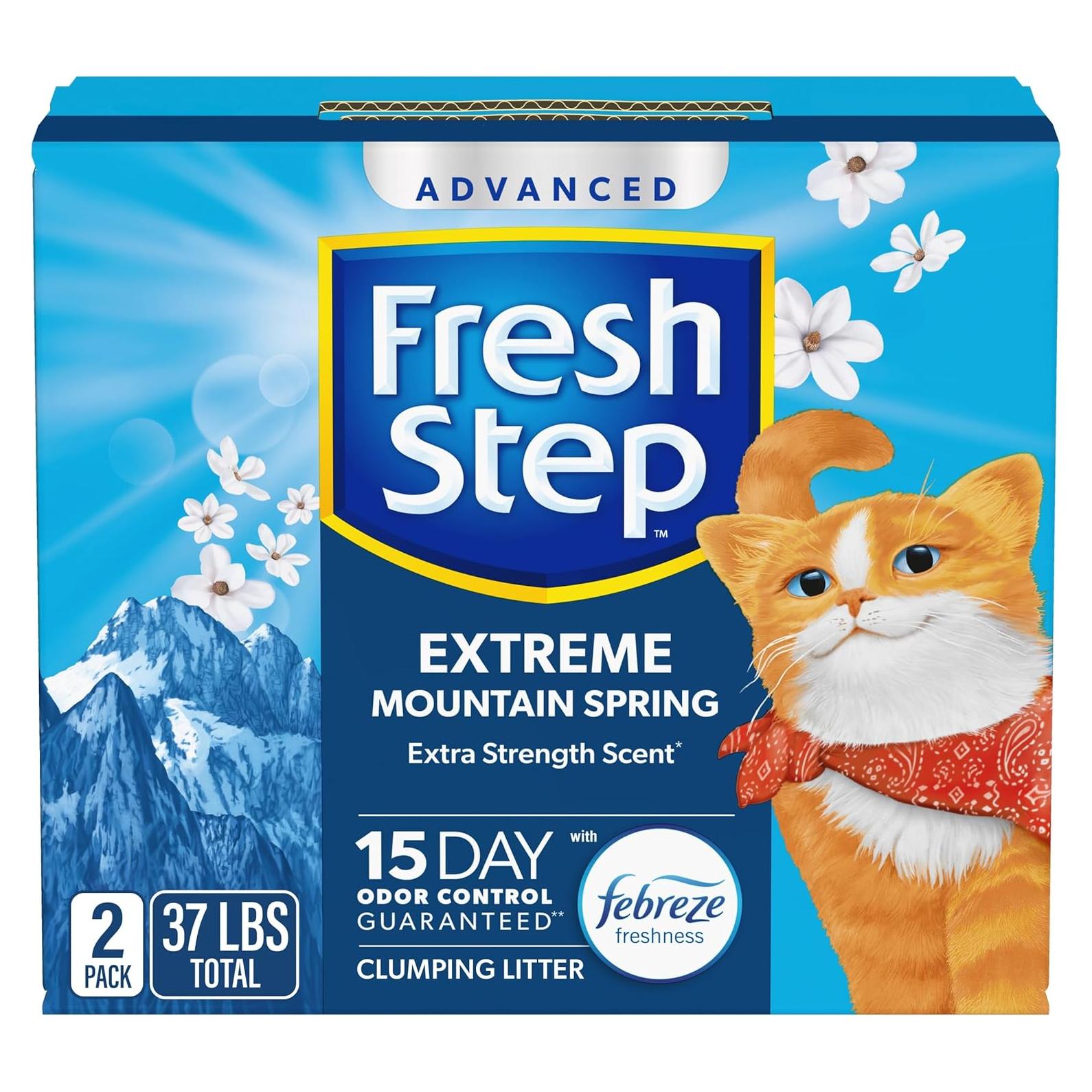 Arena para Gatos Fresh Step 16.8 kg Aglomerante Febreze Primavera