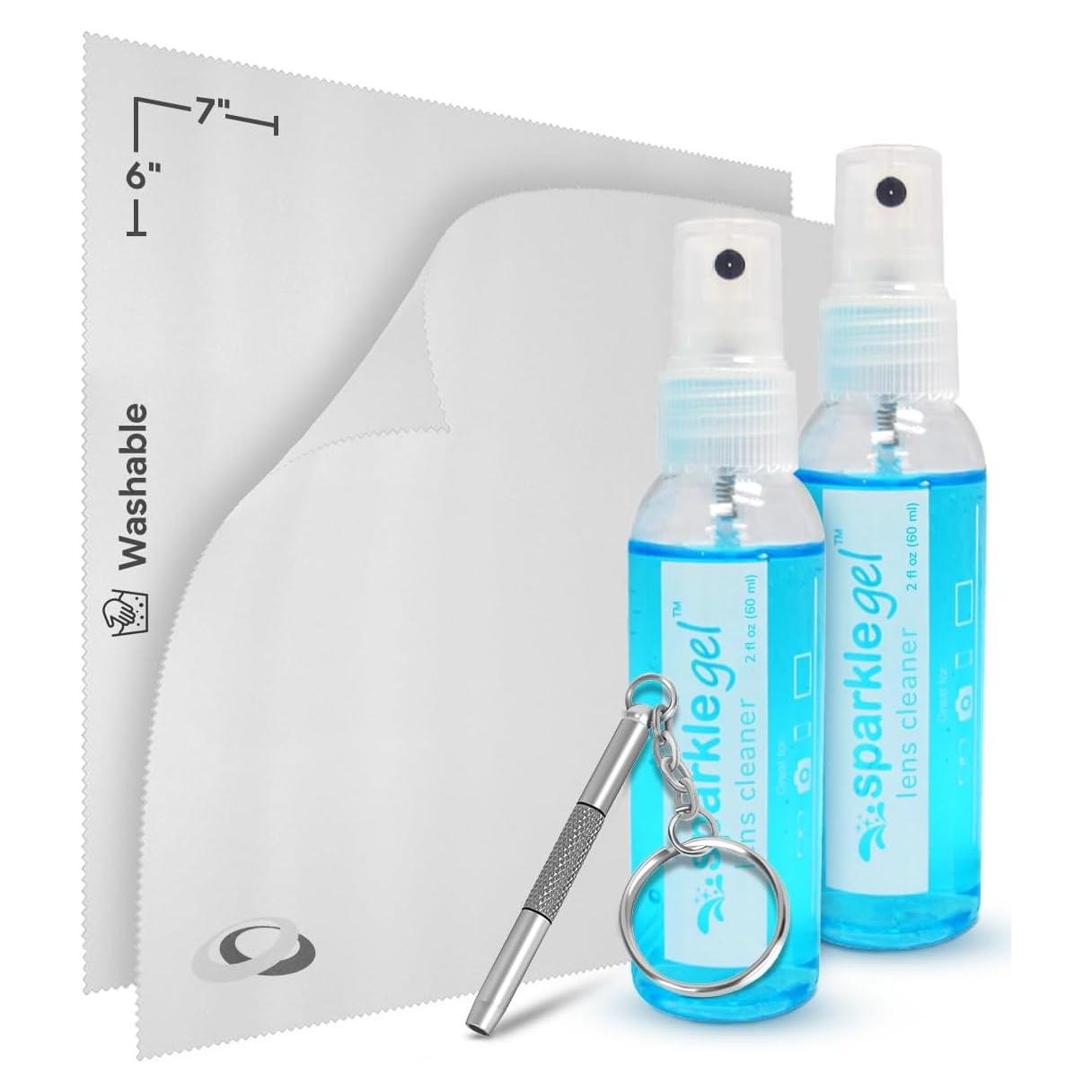 Kit de limpieza de gafas OPTIPAK - 2x2oz spray + 2 paños + destornillador
