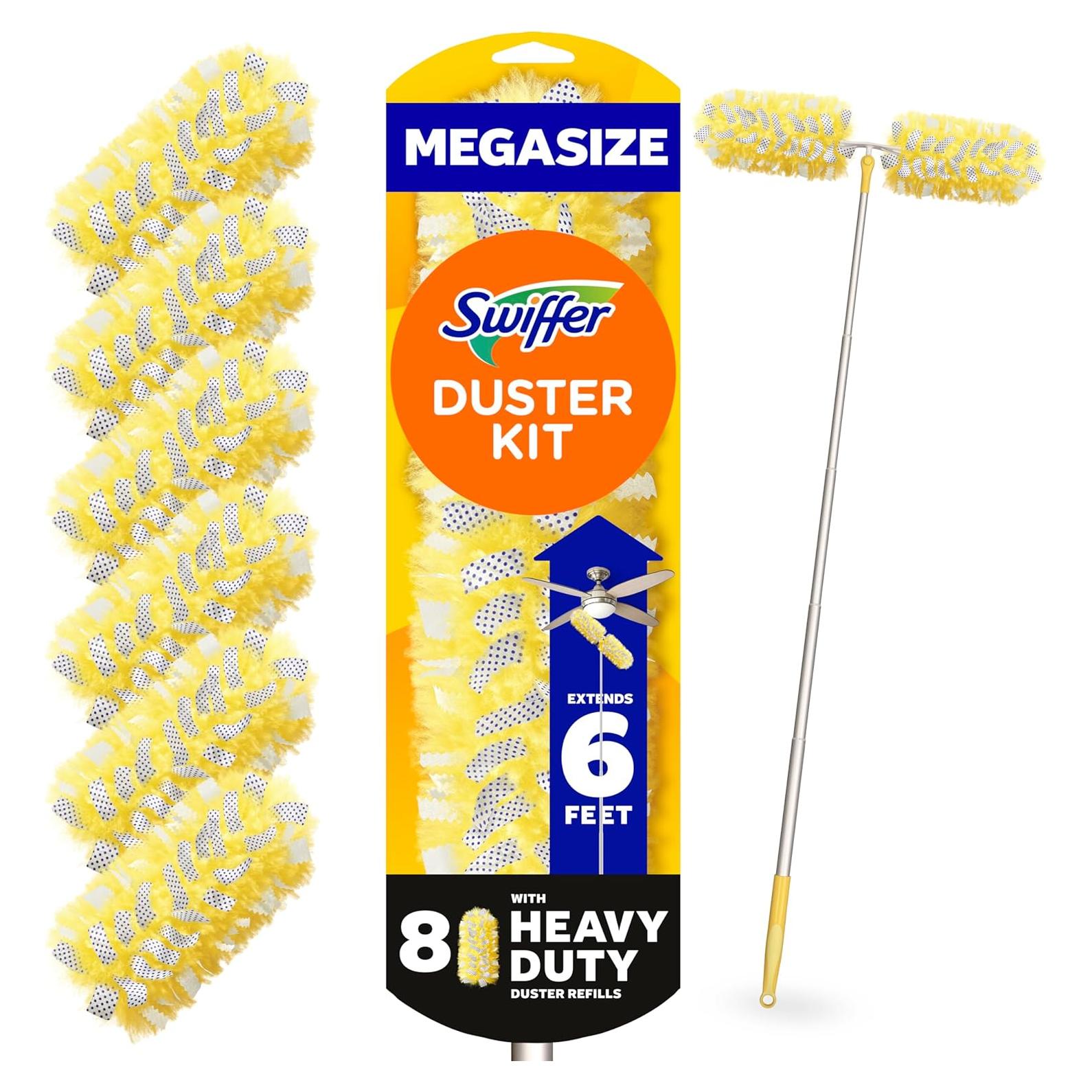 Kit Plumero Swiffer Alta Resistencia con Mango Extensible 1.83m