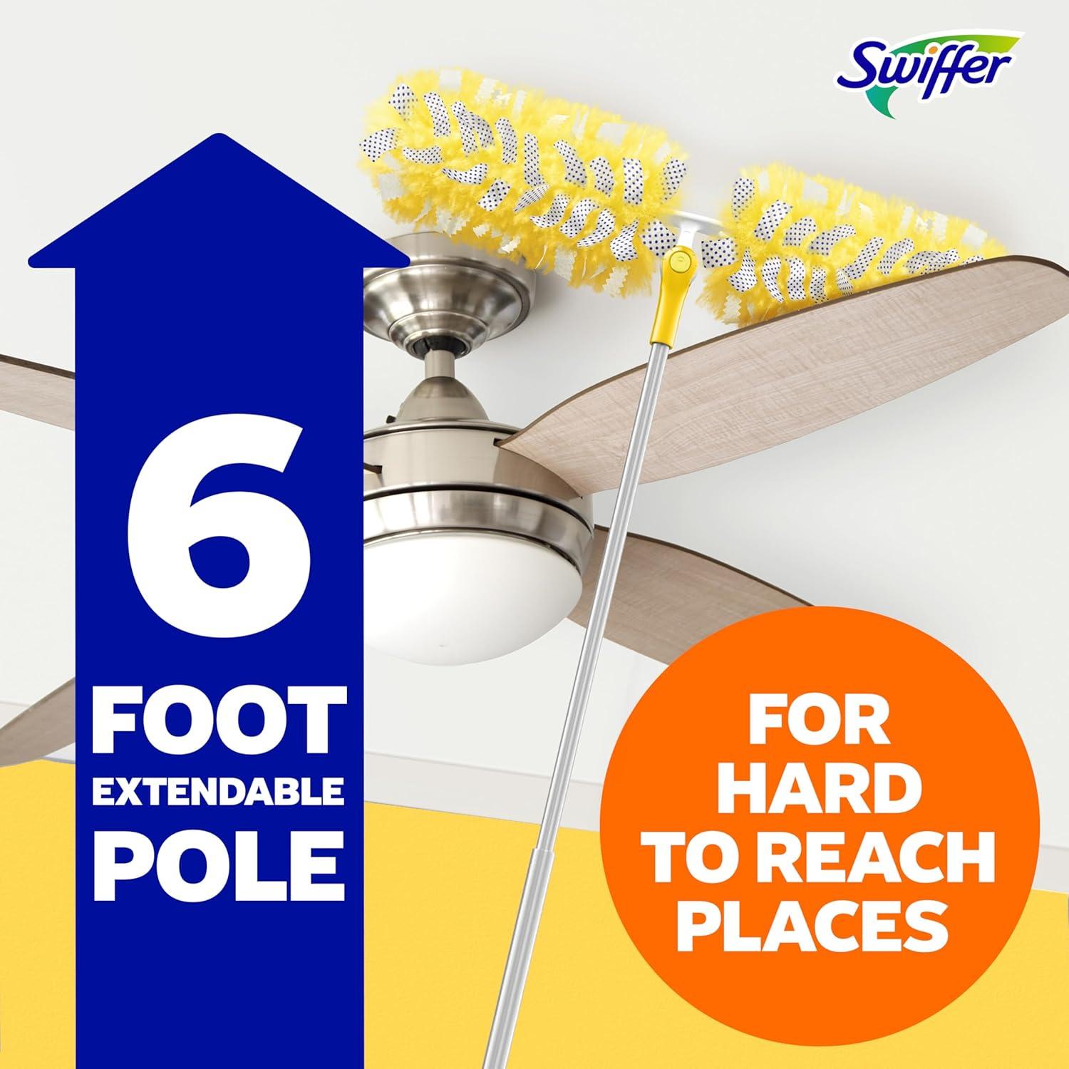 Kit Plumero Swiffer Alta Resistencia con Mango Extensible 1.83m