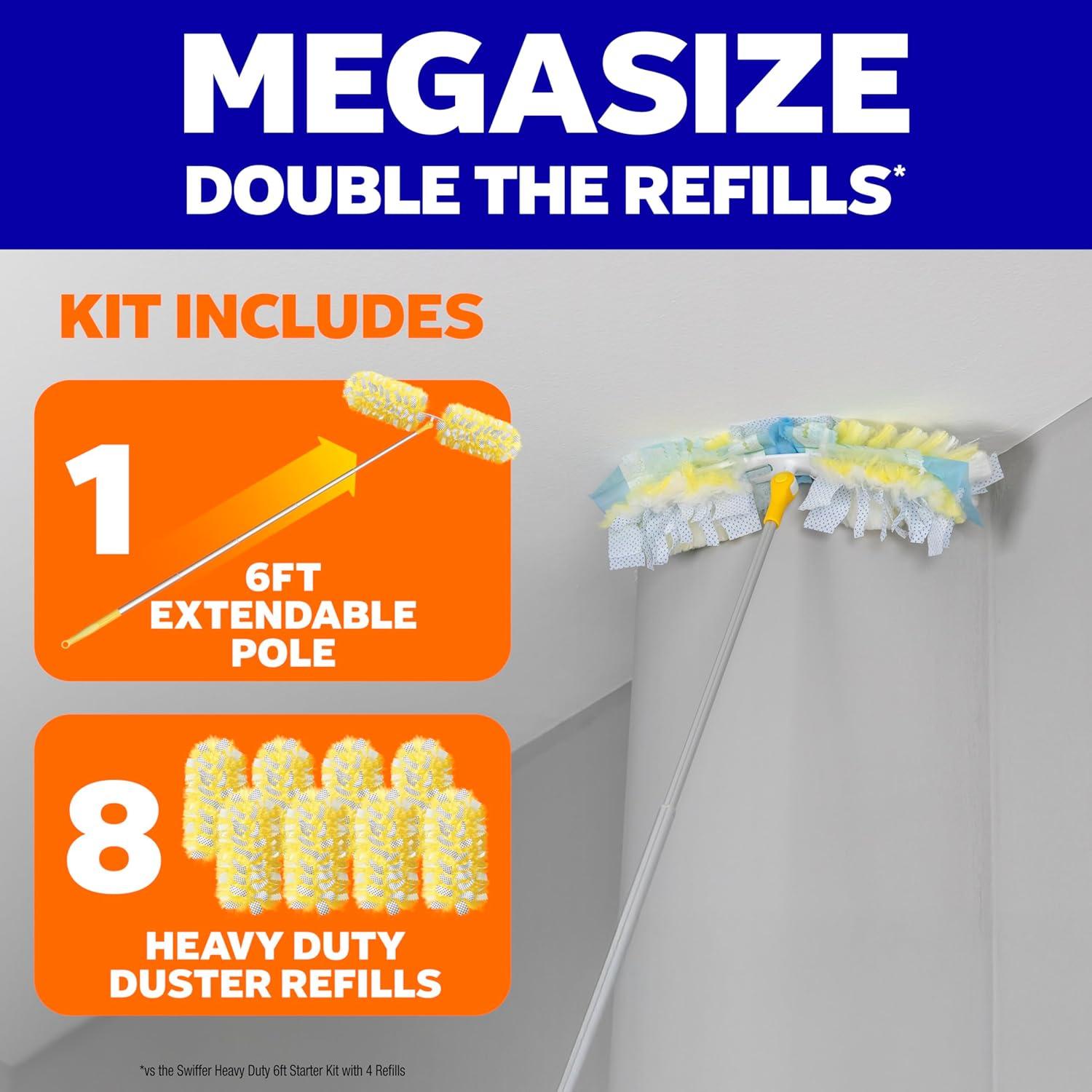Kit Plumero Swiffer Alta Resistencia con Mango Extensible 1.83m