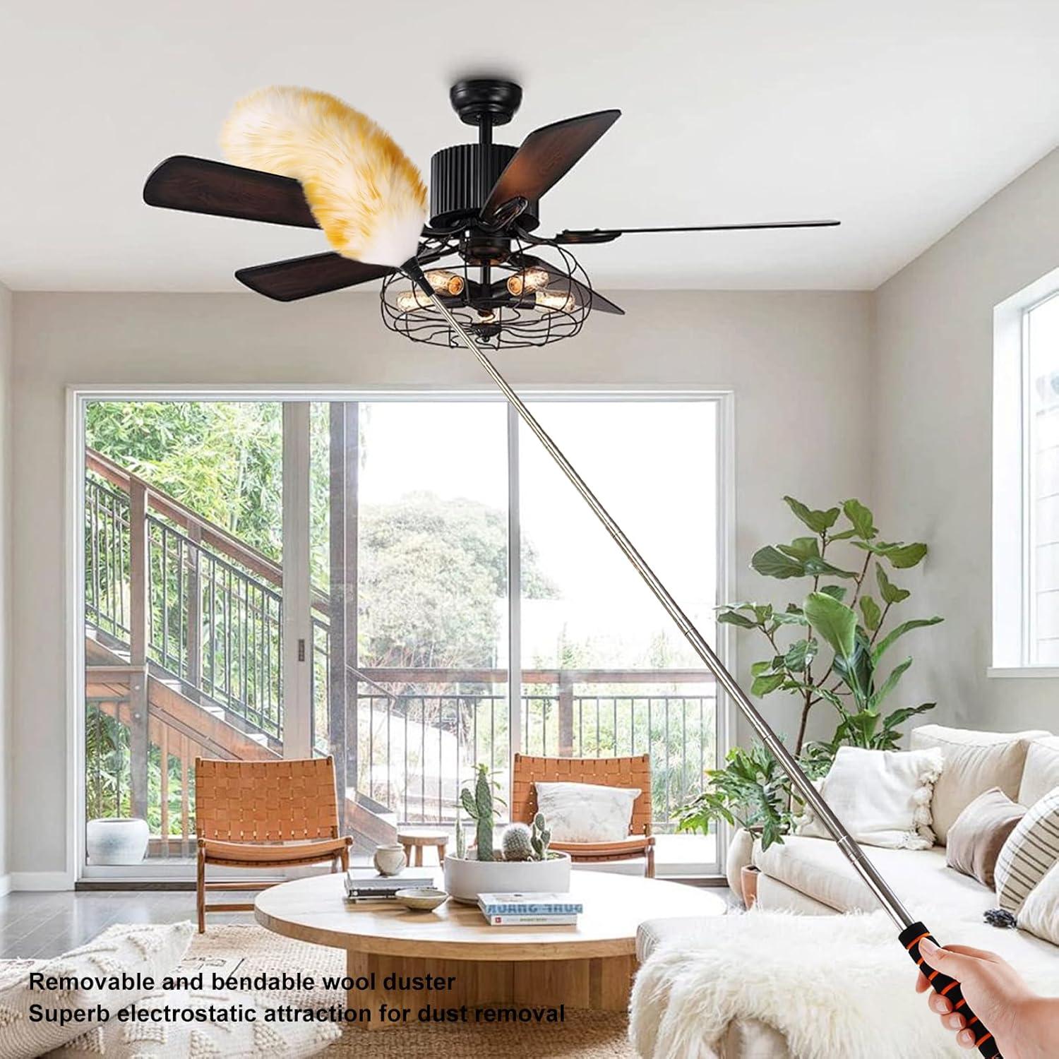 Plumero de lana Daieeparty con palo extensible 63.5-162.6 cm