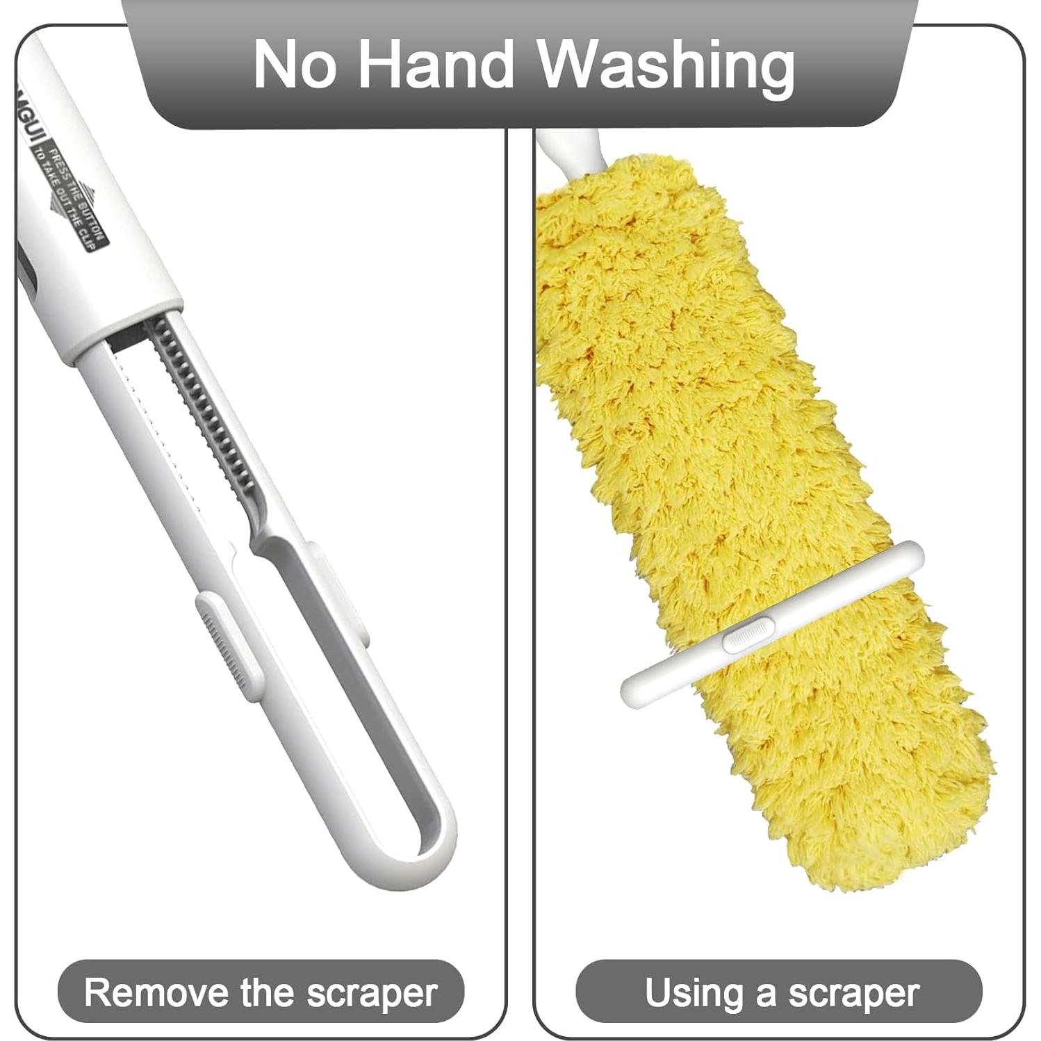Plumero de Microfibra EHOMGUI Amarillo Lavable y Reutilizable