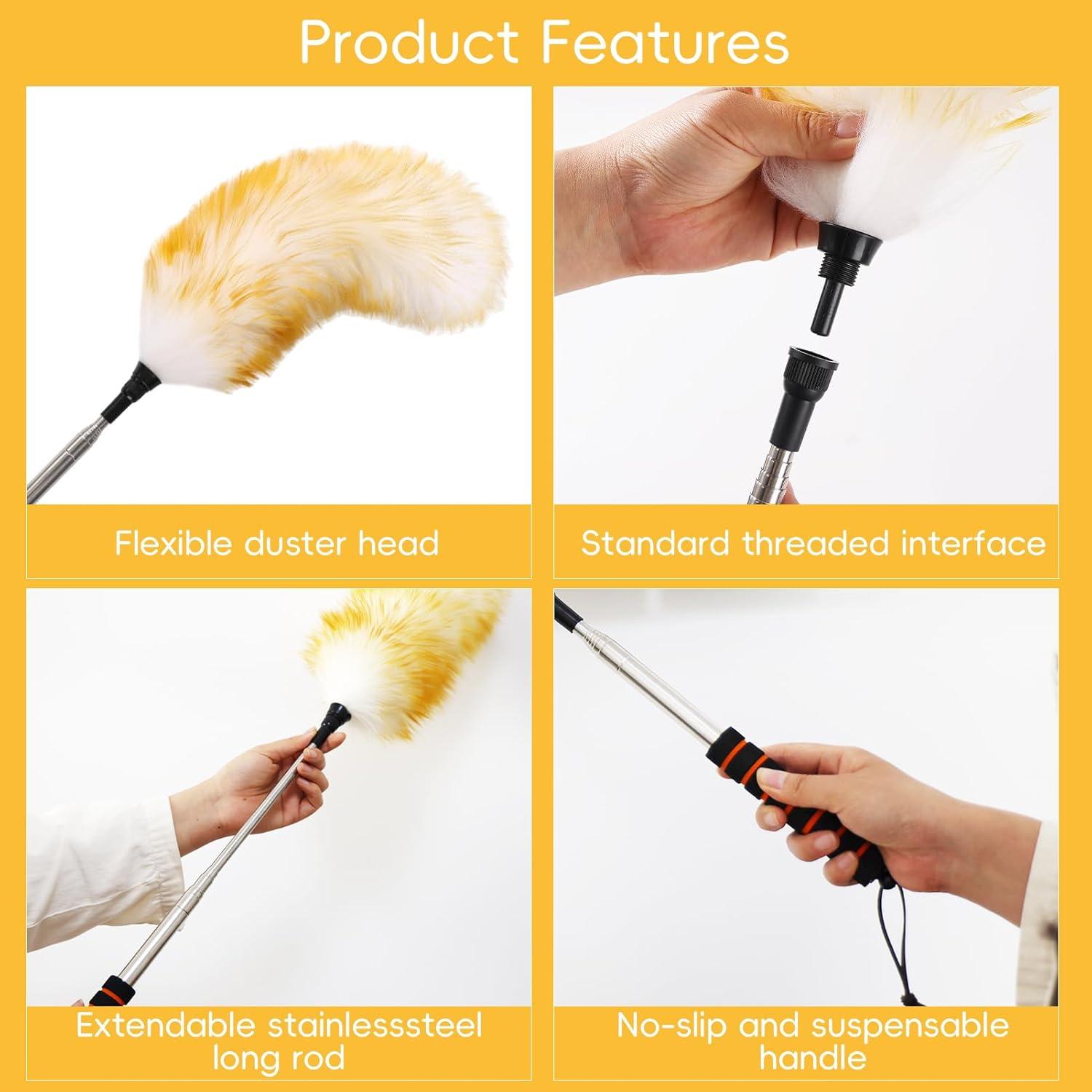 Plumero Extensible de Lana de Cordero MAOFENG 63.5-162.6 cm