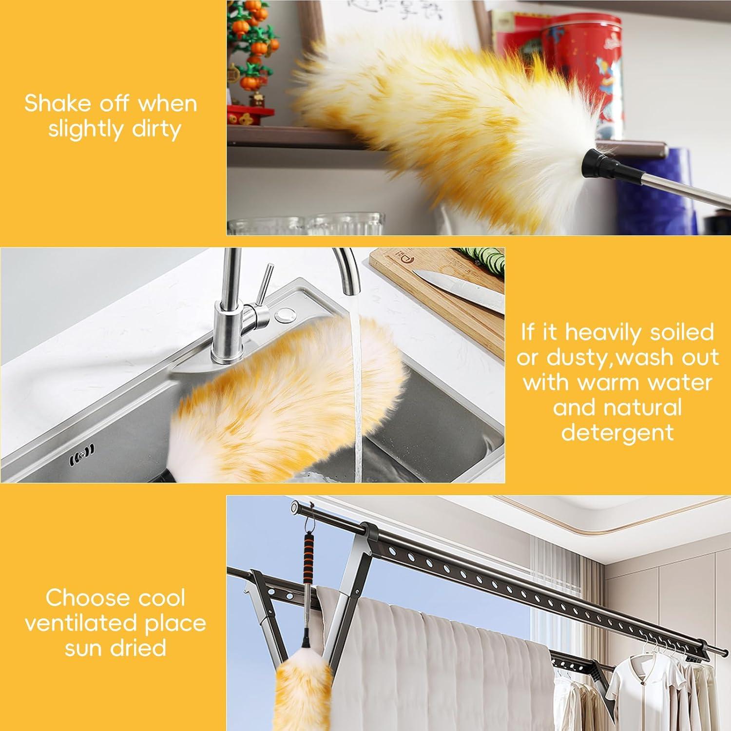 Plumero Extensible de Lana de Cordero MAOFENG 63.5-162.6 cm