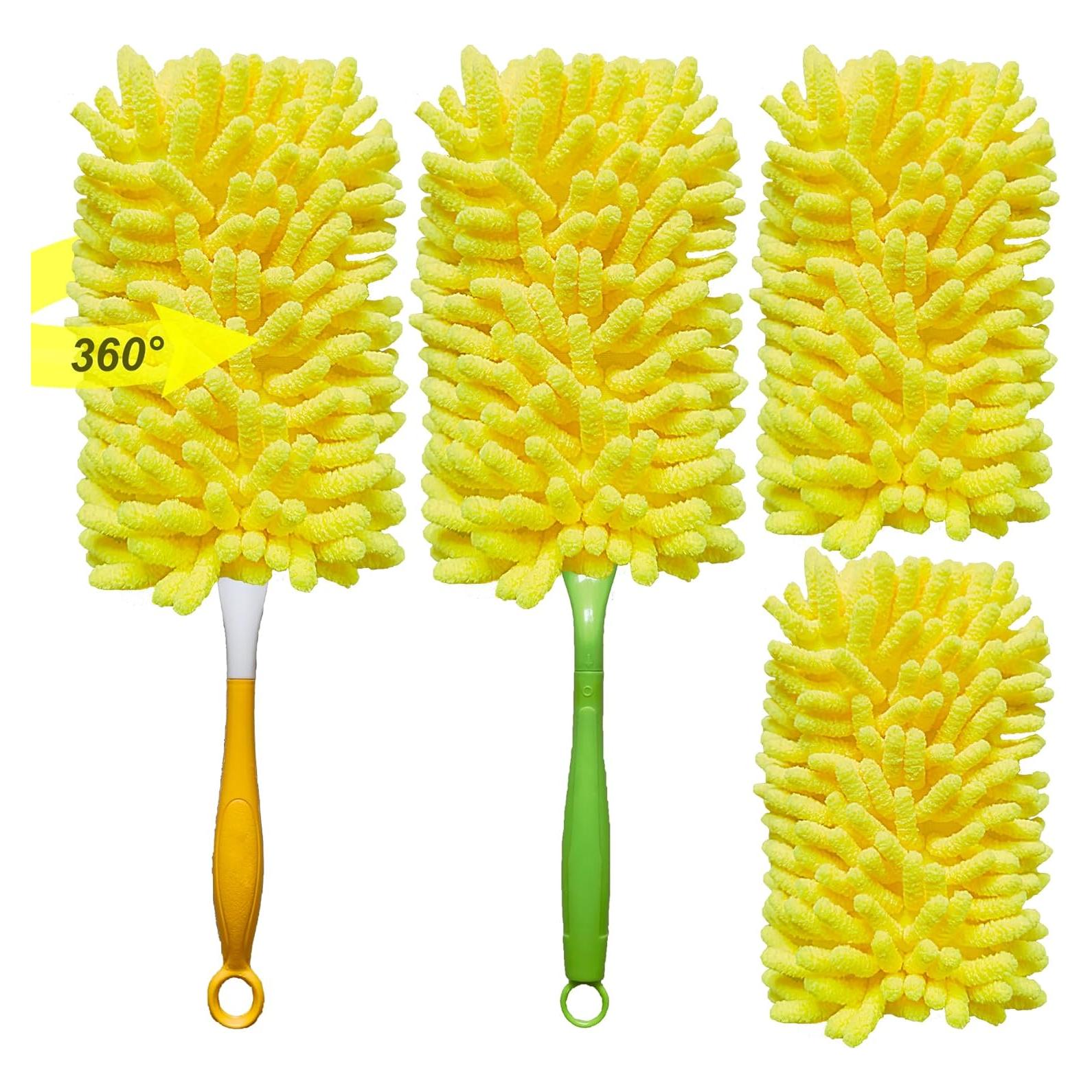 Recambios de Duster Pesado SoliFairy 4 Piezas + Mango Amarillo