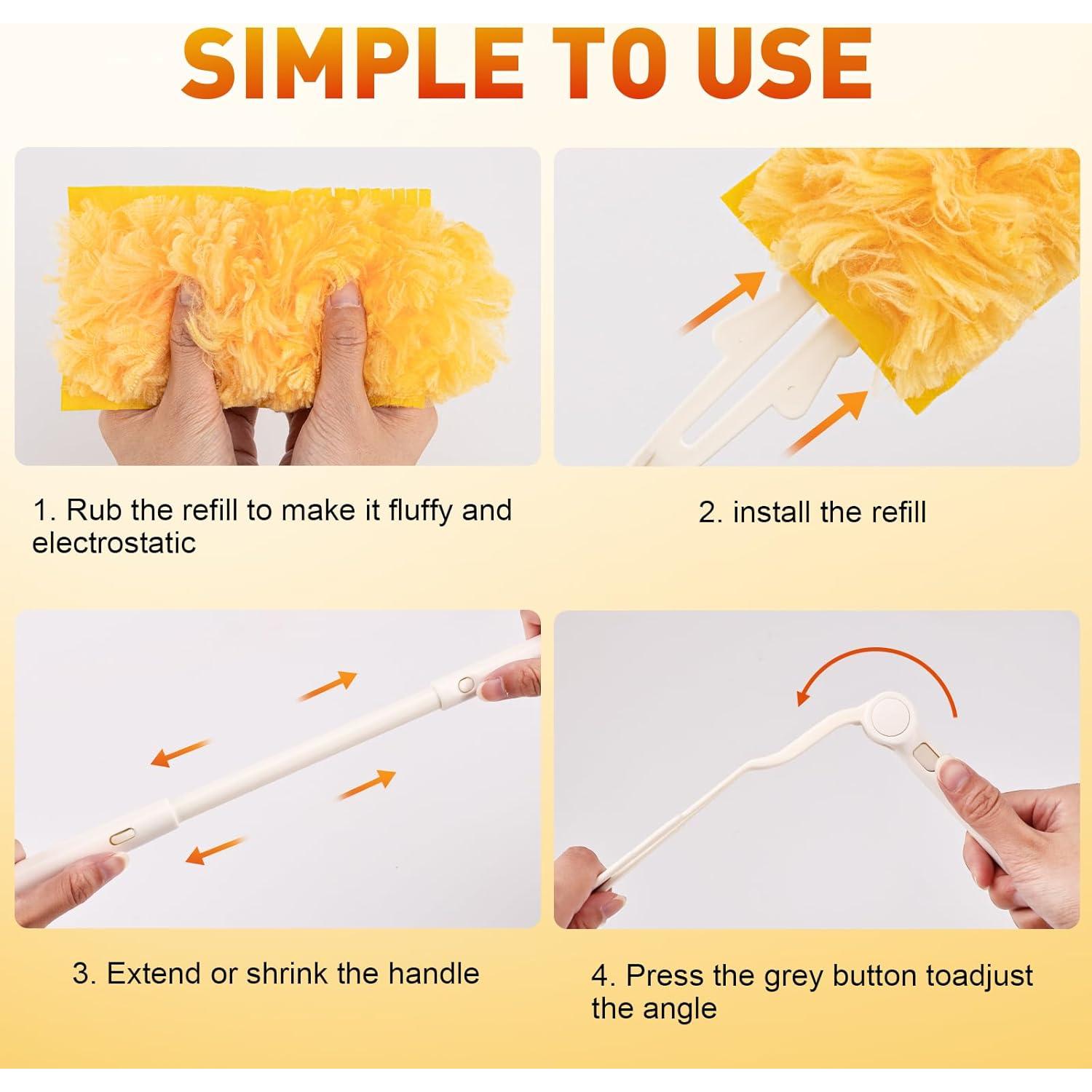 Recargas de Plumero YHOVID 60 Unidades Microfibra Mango Extensible