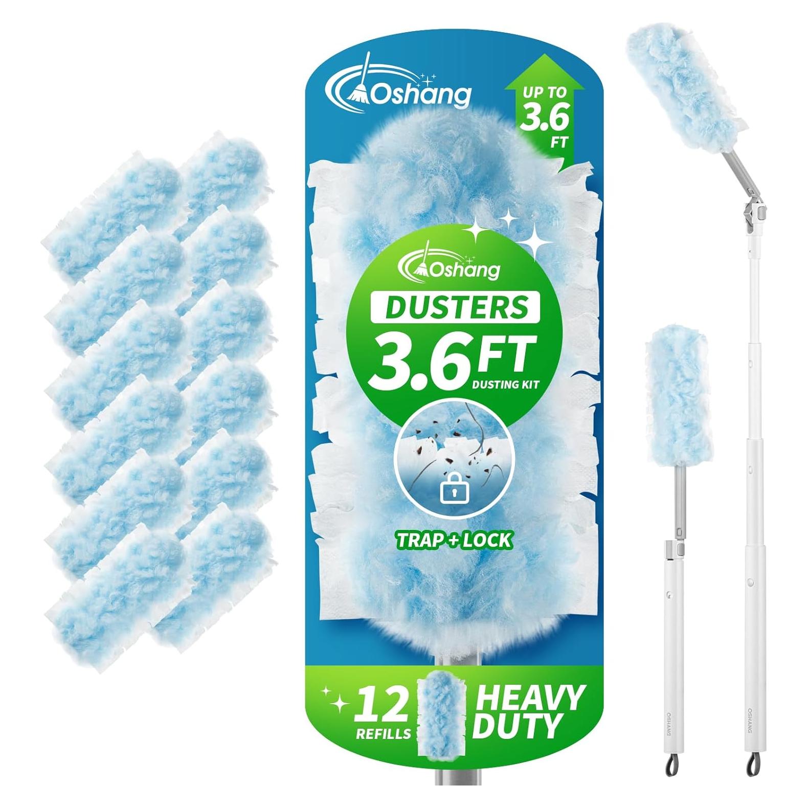 Plumero Telescópico Oshang 1.1m + 12 Recambios Microfibra