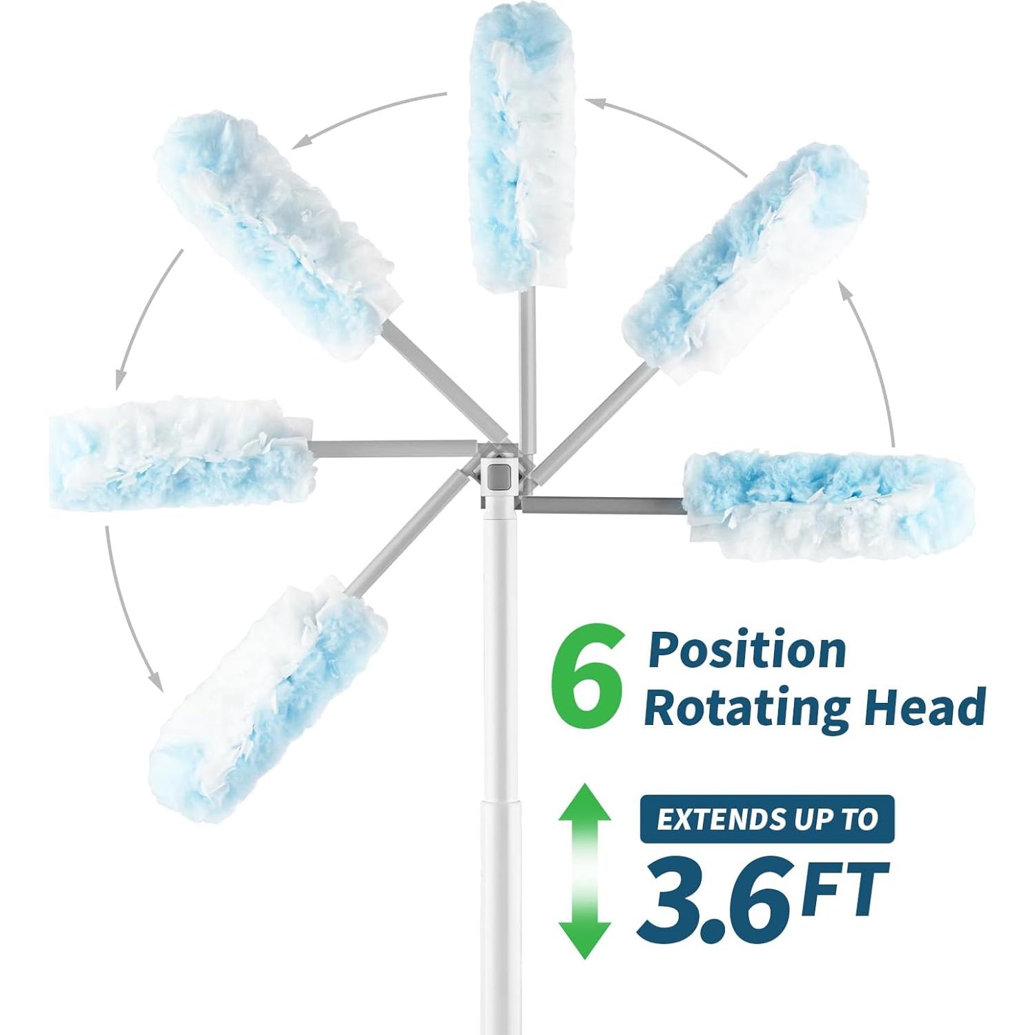 Plumero Telescópico Oshang 1.1m + 12 Recambios Microfibra
