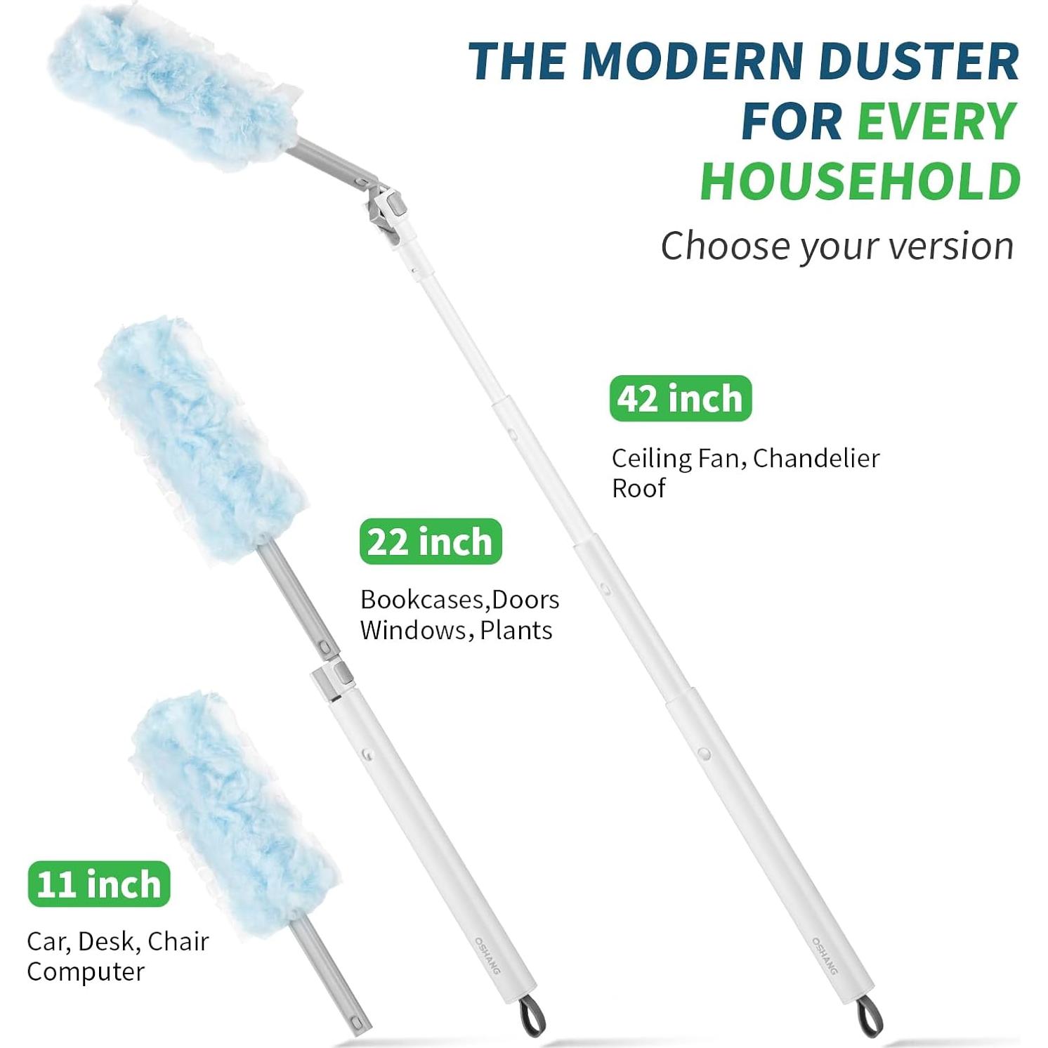 Plumero Telescópico Oshang 1.1m + 12 Recambios Microfibra