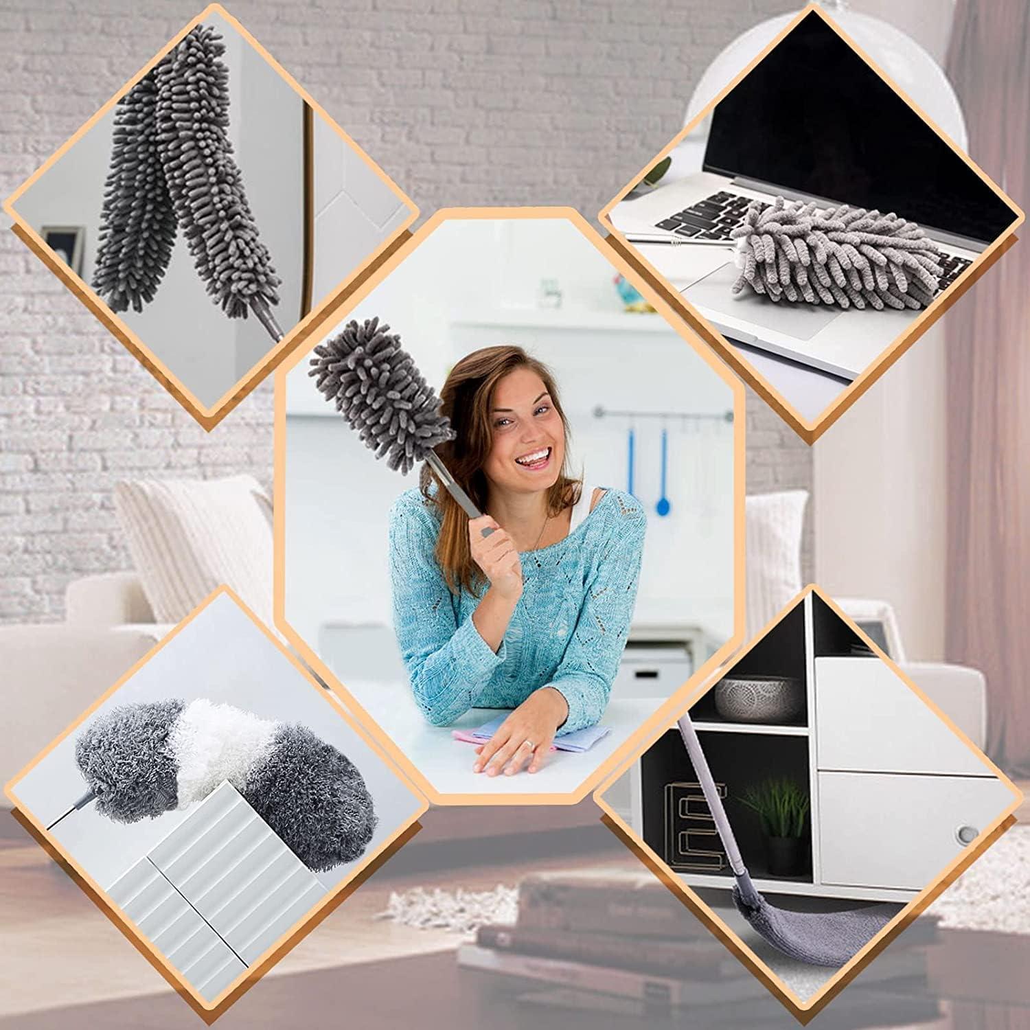 Plumeros de Microfibra VOOVAO 5 PCS con Palo Extensible 254 cm