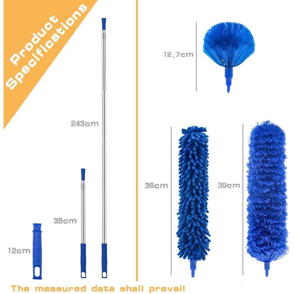 Kit de Plumero Extensible Lomida 76-205 cm Microfibra Lavable