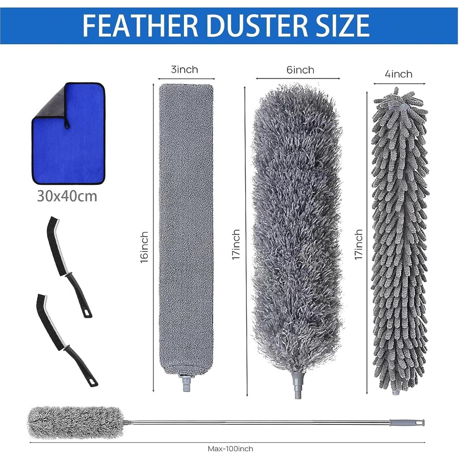 Plumero Telescópico MUXUN 7 Pcs Microfibra Lavable 254 cm