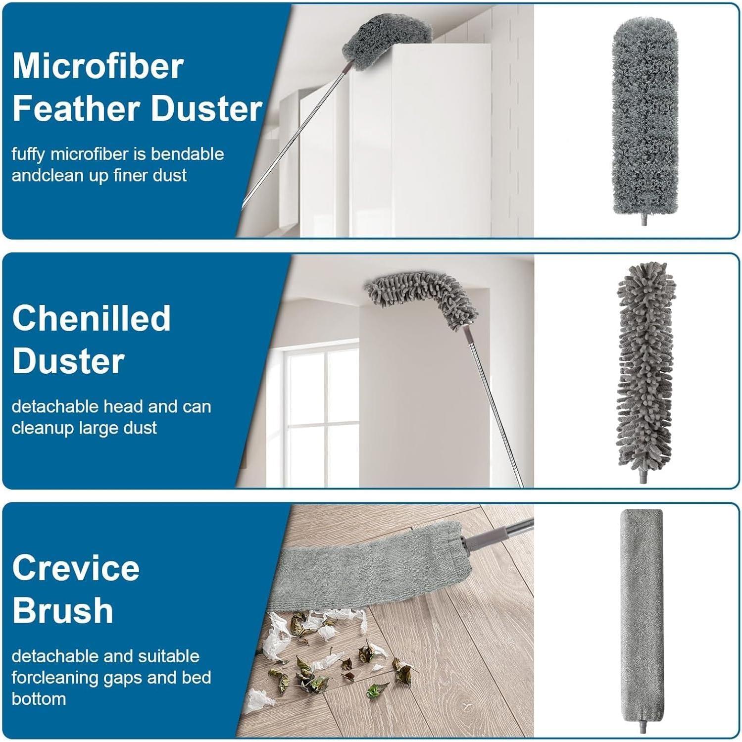 Plumero Telescópico MUXUN 7 Pcs Microfibra Lavable 254 cm