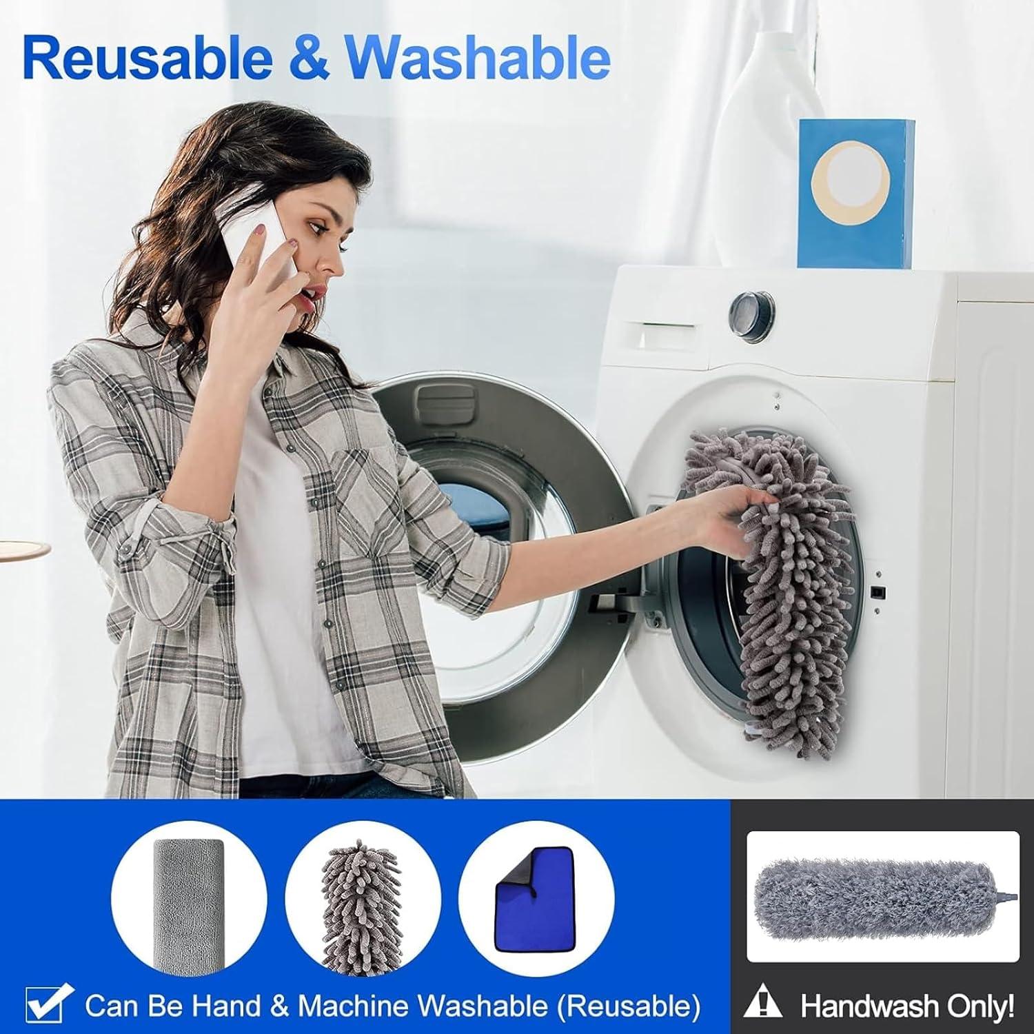 Plumero Telescópico MUXUN 7 Pcs Microfibra Lavable 254 cm