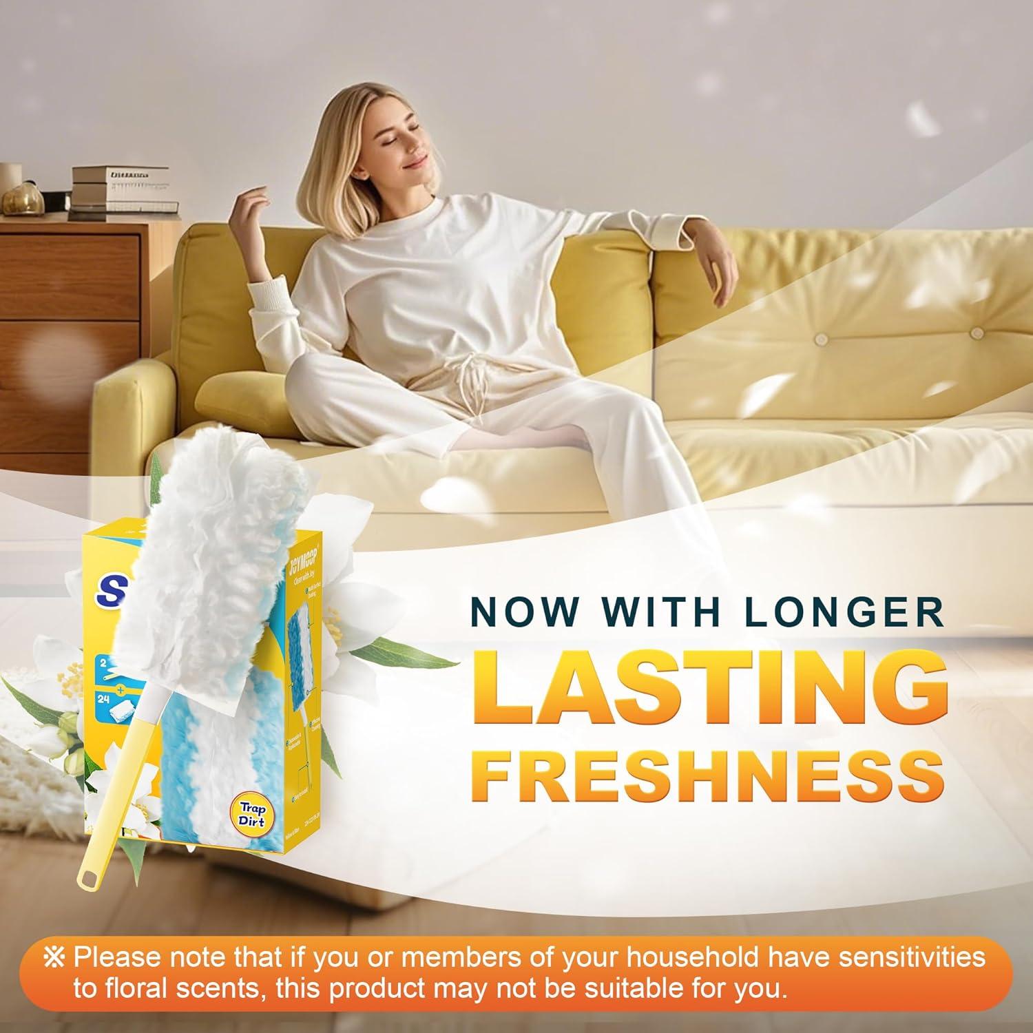 Plumero Electrostatic JOYMOOP con 2 Mangos y 24 Recargas Azules