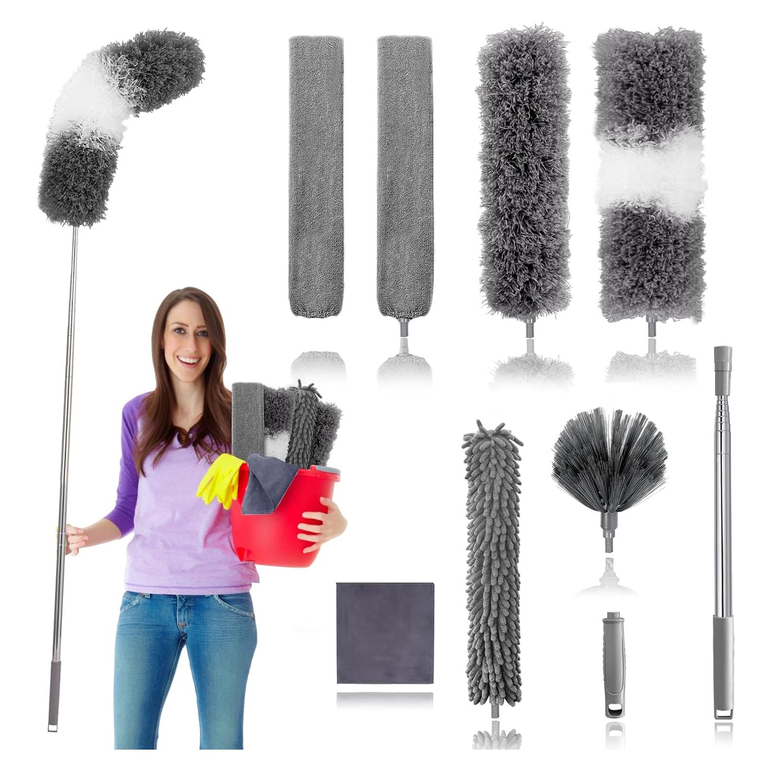 Plumeros de Pluma Niurewan, 9 Piezas, Extensibles hasta 254 cm