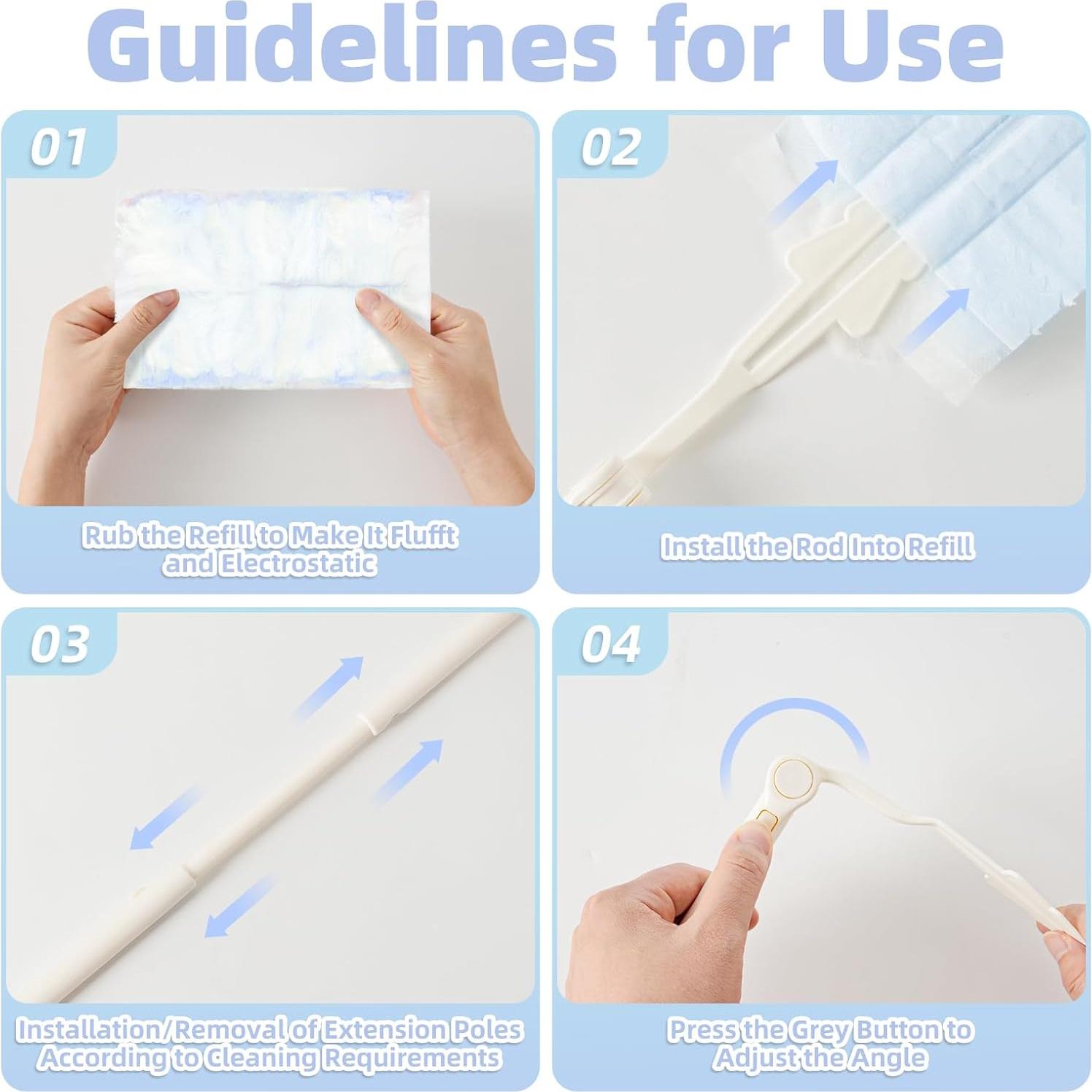 Recargas de Plumero Desechables Nicemiya 50 Piezas + Mangos