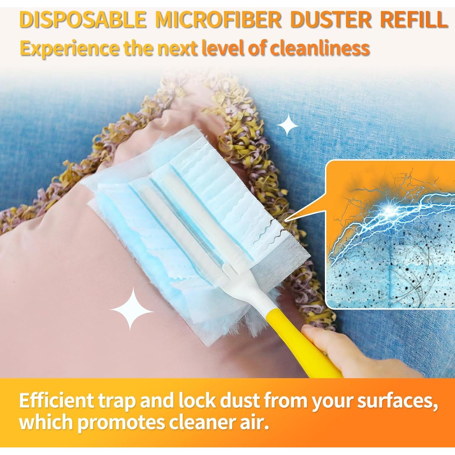 60 Recargas Plumero Electrostático Senowi + Mango Corto